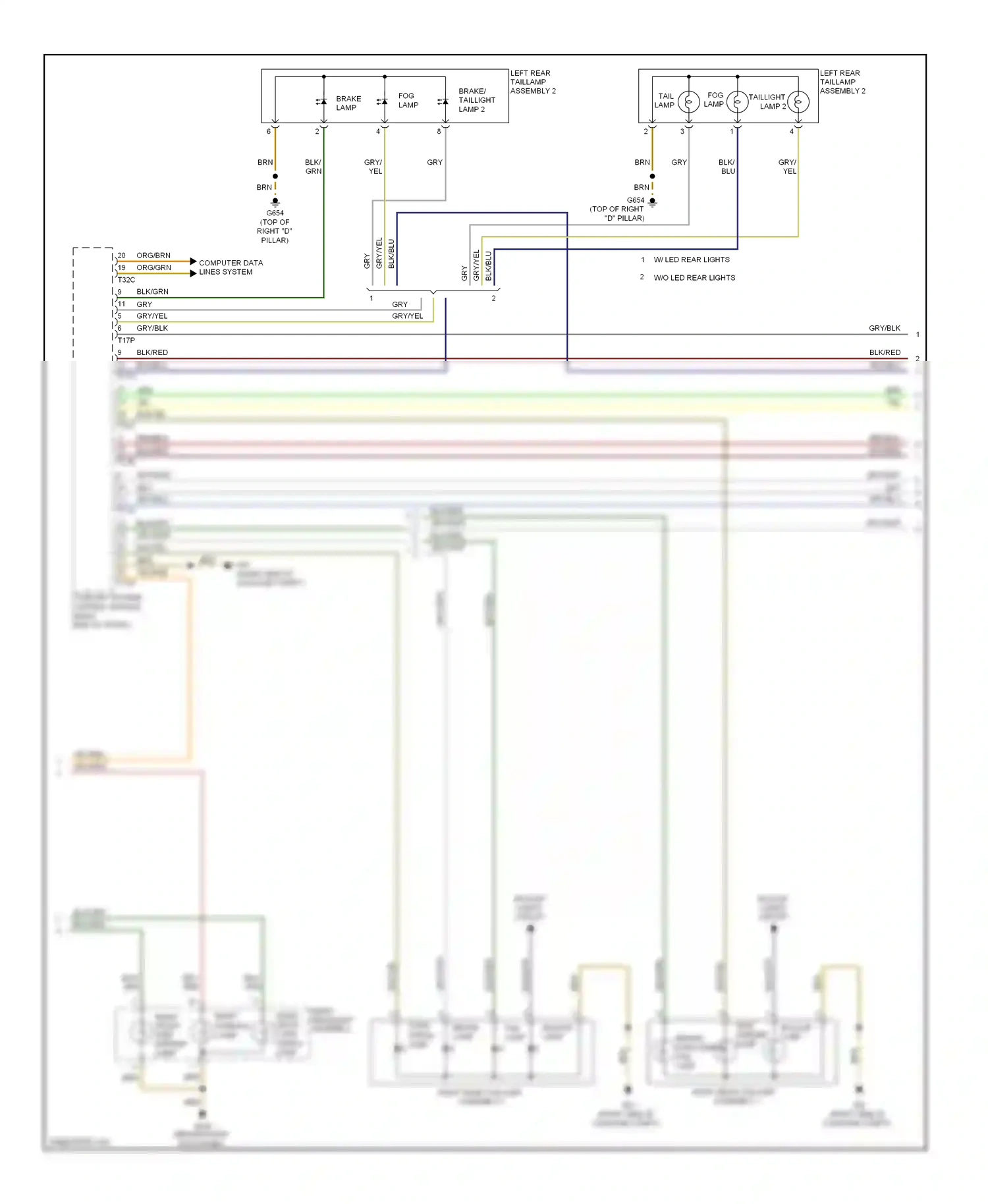 Audi A4 B8 (2007-2012) (behind right kick panel) wiring diagram  (9 of 22)