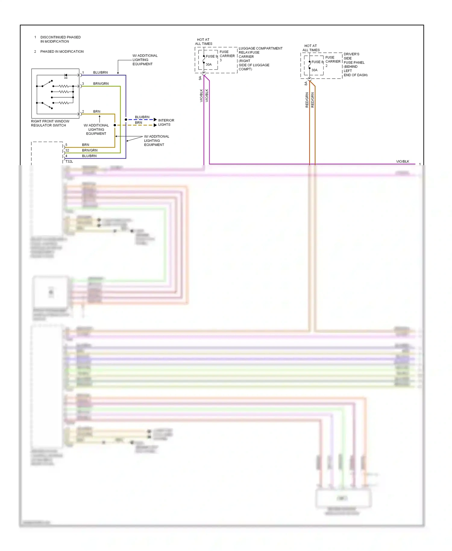 Audi A4 B8 (2007-2012) (behind right kick panel) wiring diagram  (20 of 22)