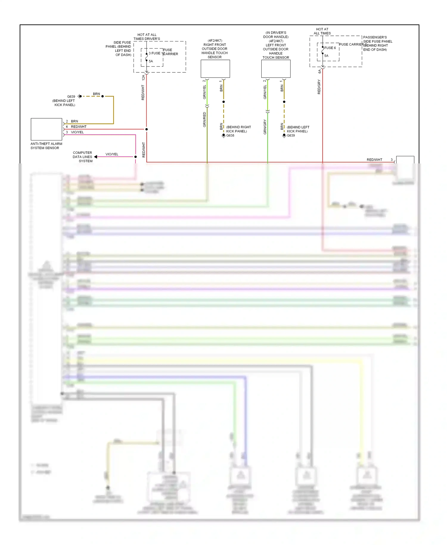 Audi A4 B8 (2007-2012) (behind right kick panel) wiring diagram  (1 of 22)