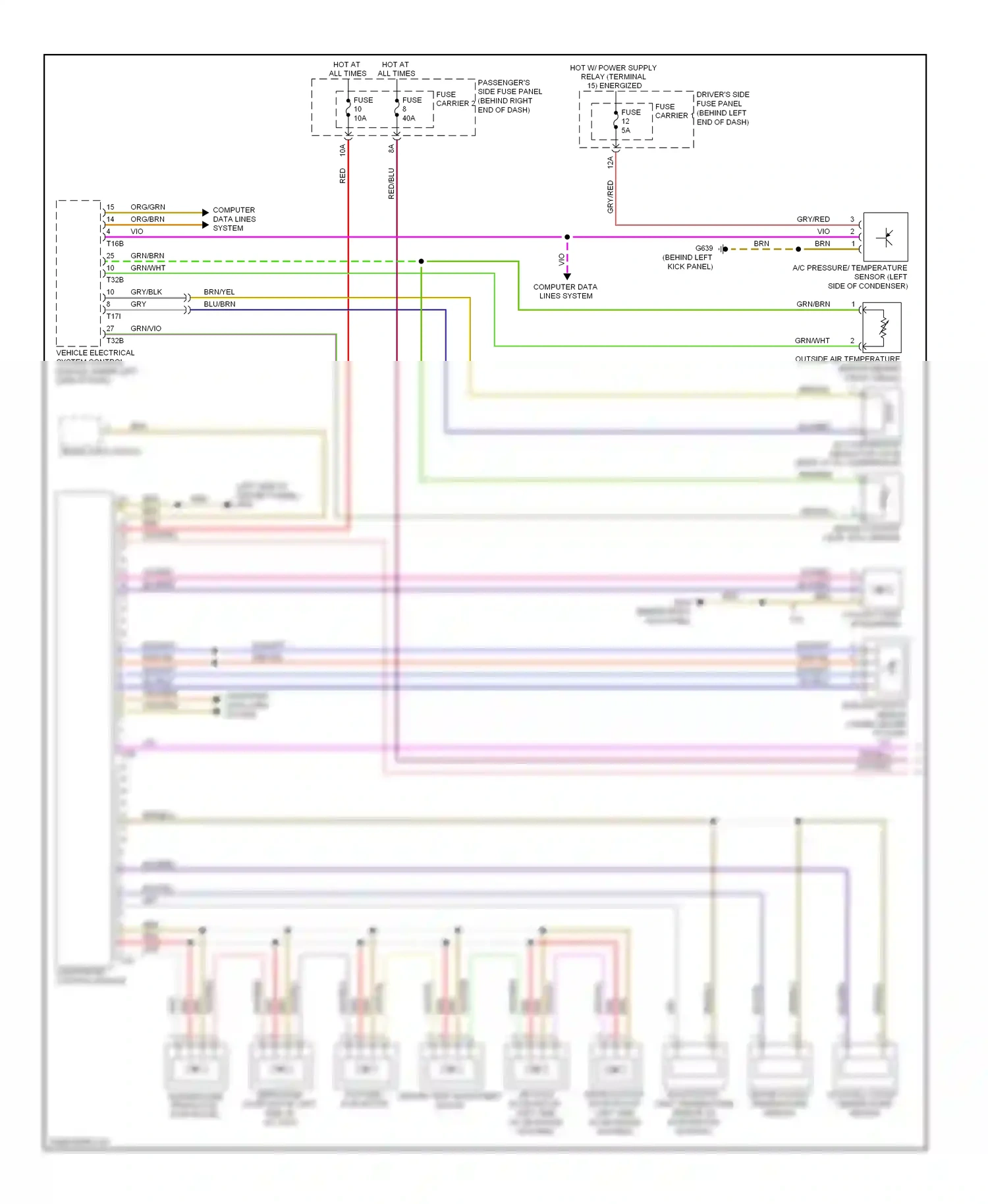 Audi A4 B8 (2007-2012) (behind right kick panel) wiring diagram  (2 of 22)