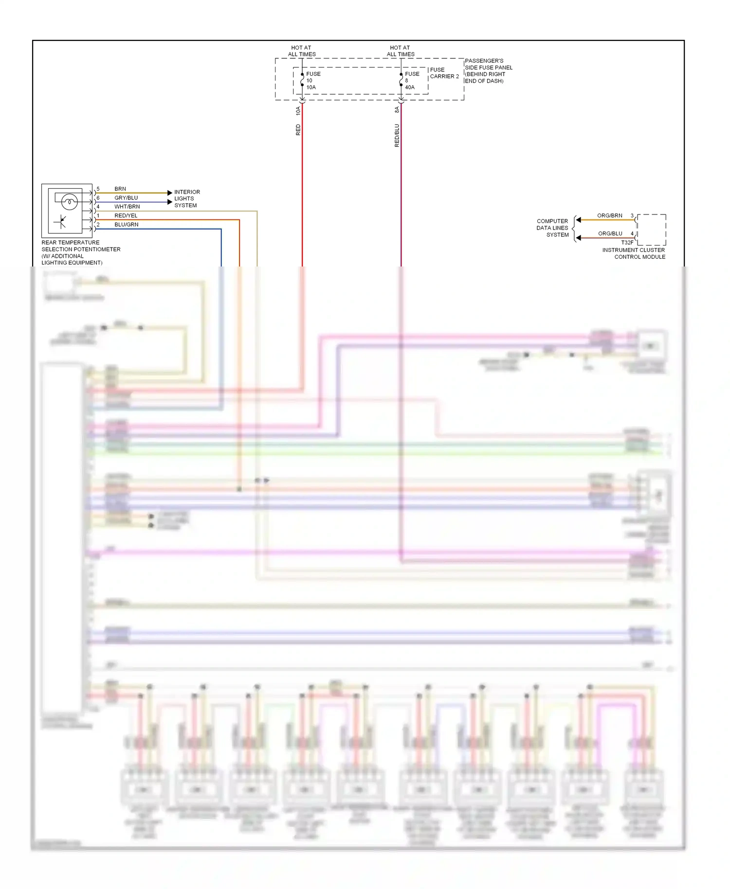 Audi A4 B8 (2007-2012) (behind right kick panel) wiring diagram  (3 of 22)