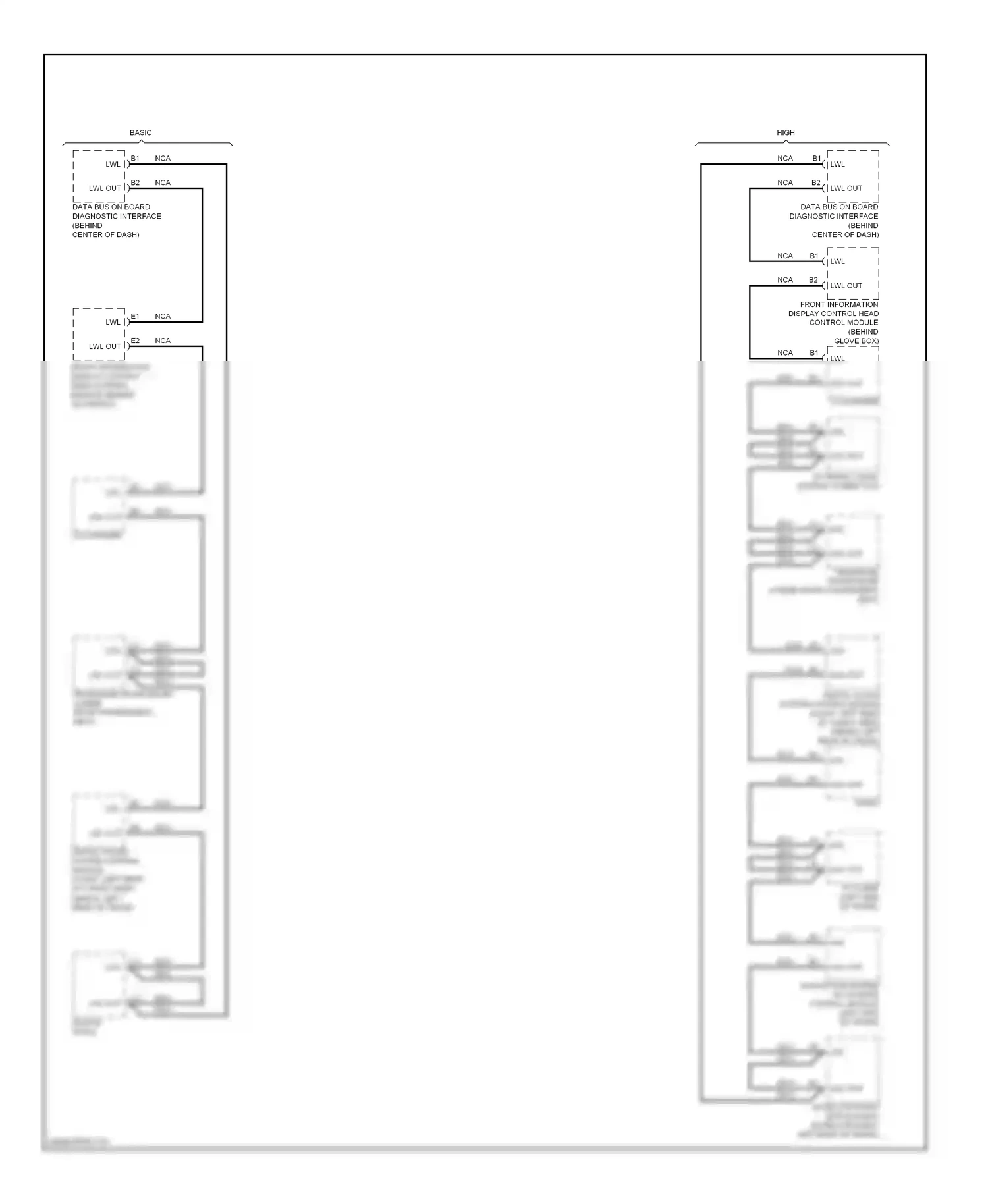 Audi A4 B8 (2007-2012) data bus on board diagnostic interface (behind center of dash) wiring diagram  (3 of 5)