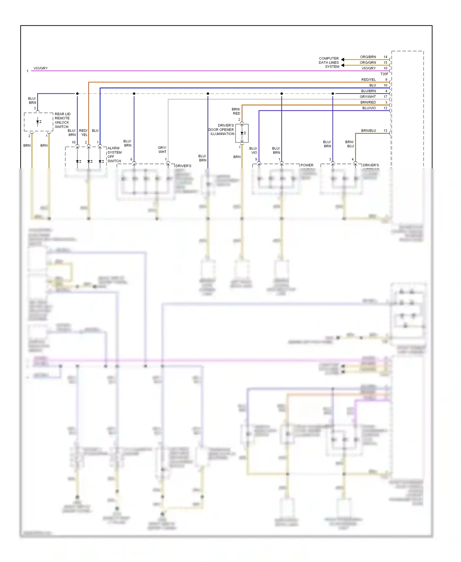 Audi A4 B8 (2007-2012) driver's seat memory program control head (w/ memory) wiring diagram  (1 of 1)