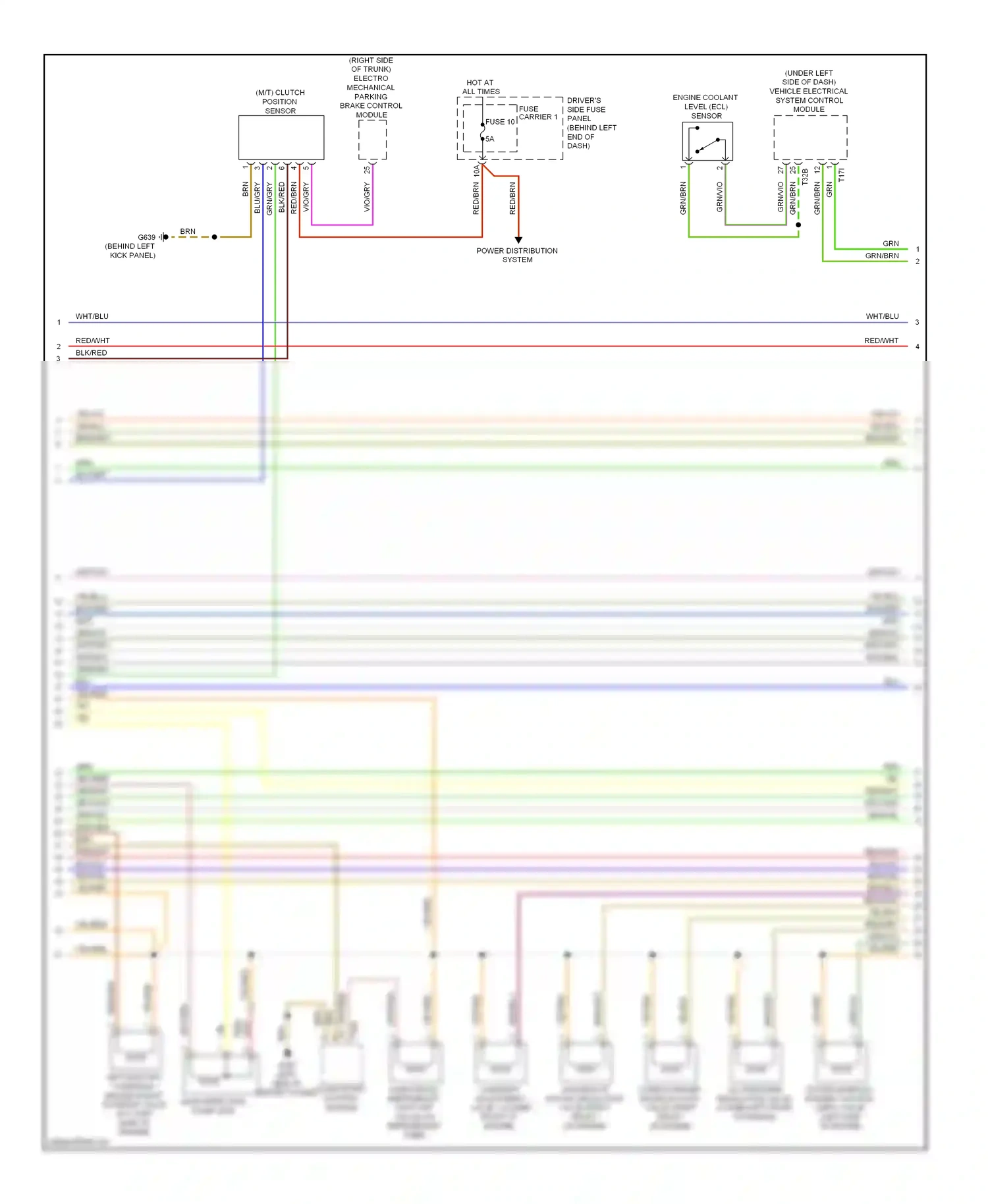 Audi A4 B8 (2007-2012) engine coolant level (ecl) sensor wiring diagram  (4 of 4)