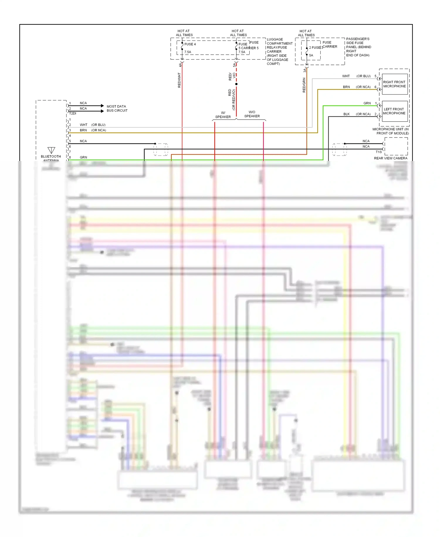 Audi A4 B8 (2007-2012) front information display control head control module (behind glove box) wiring diagram  (4 of 5)