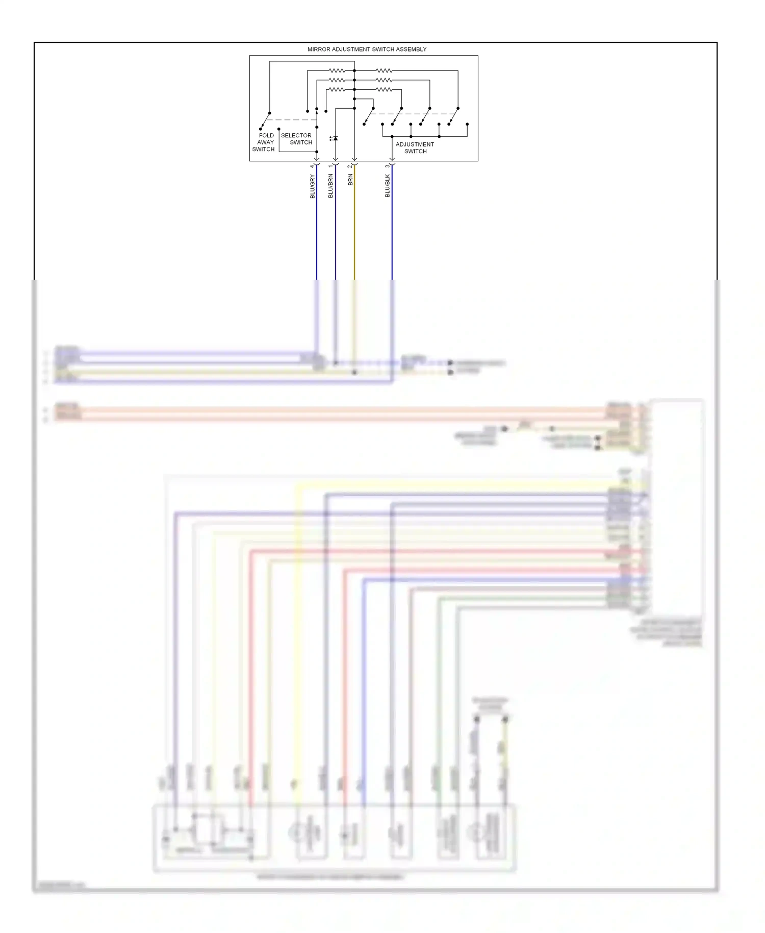 Audi A4 B8 (2007-2012) front passenger's door control module (in front passenger front door) wiring diagram  (4 of 4)