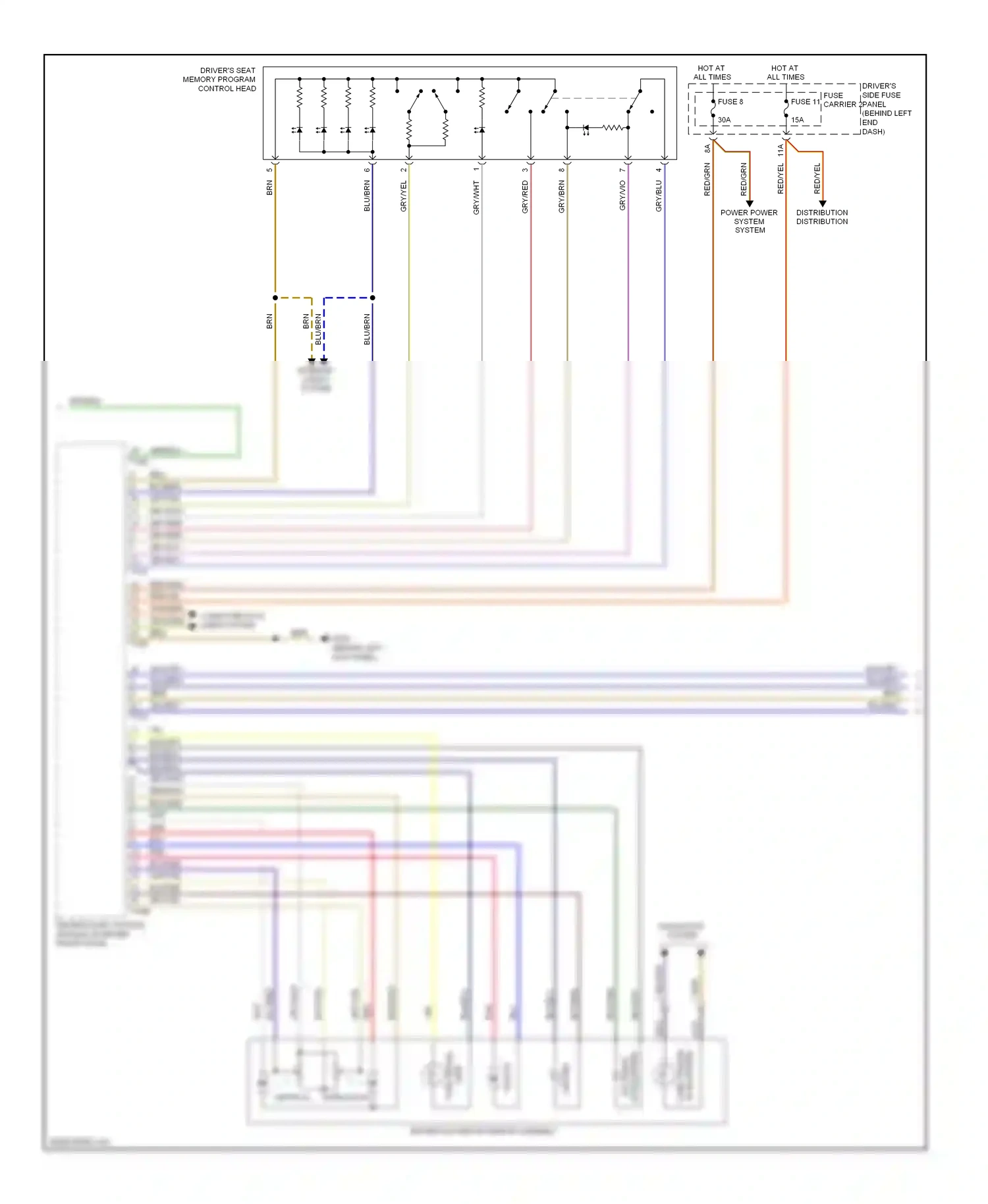 Audi A4 B8 (2007-2012) horizontal wiring diagram  (1 of 4)