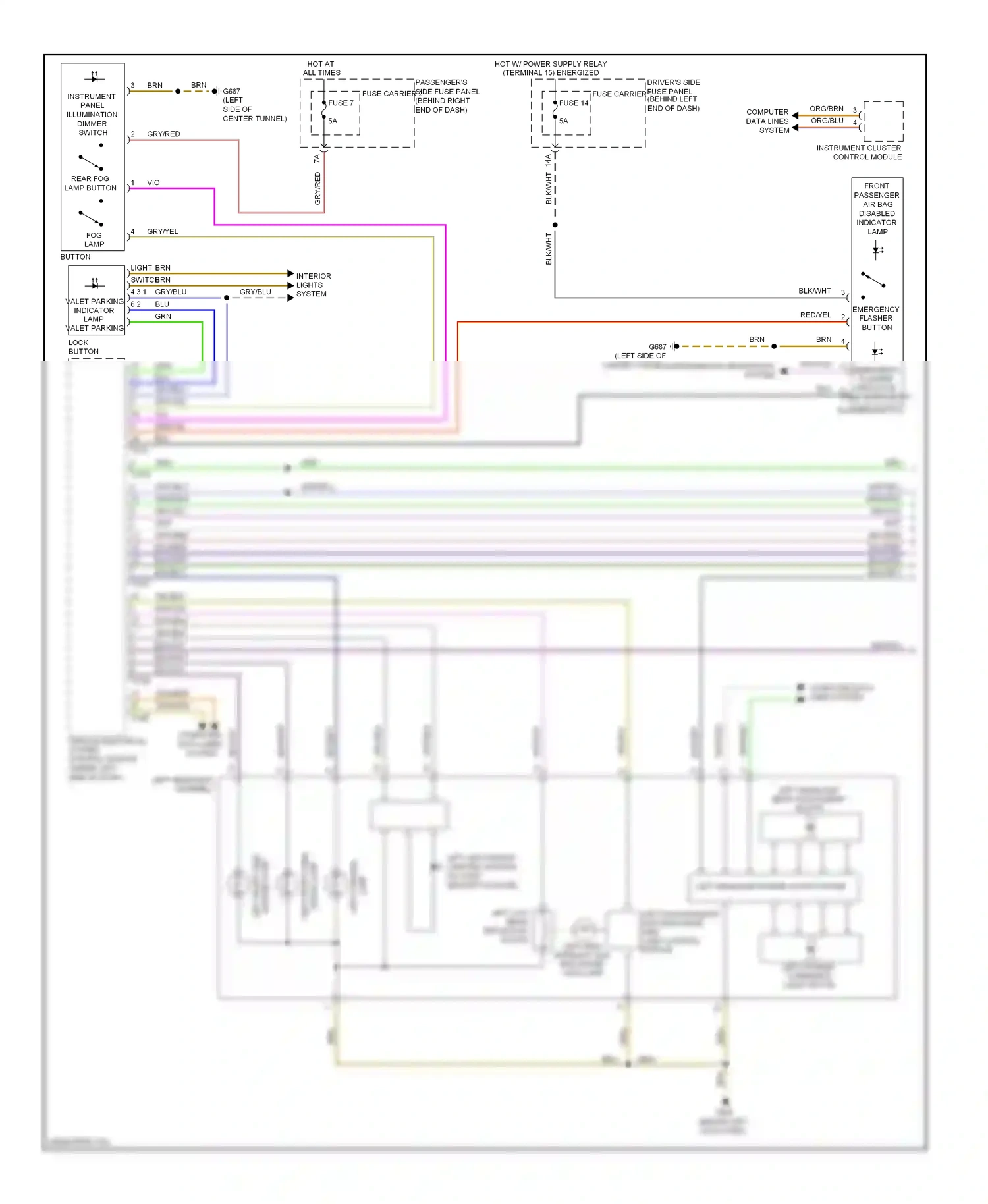 Audi A4 B8 (2007-2012) lamp wiring diagram  (1 of 3)