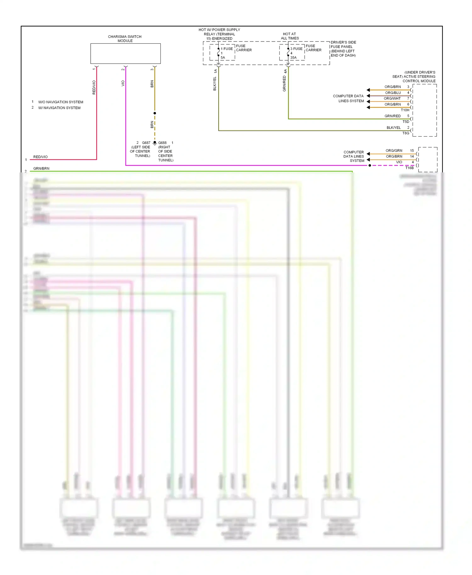 Audi A4 B8 (2007-2012) left front body acceleration sensor (in left front wheelwell) wiring diagram  (1 of 1)