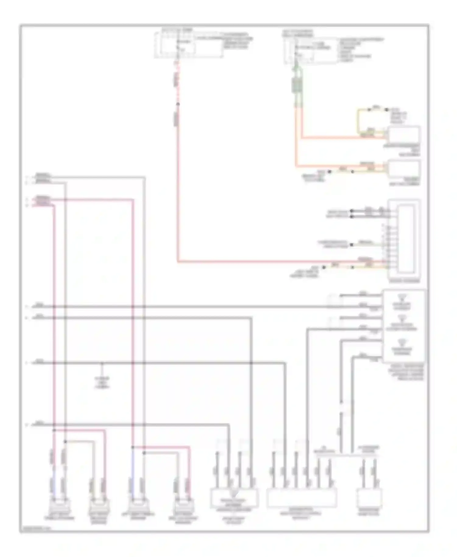 Wiring diagram left rear mid/ low range speaker for Audi A4 B8 (2007-2012) (1 of 6)