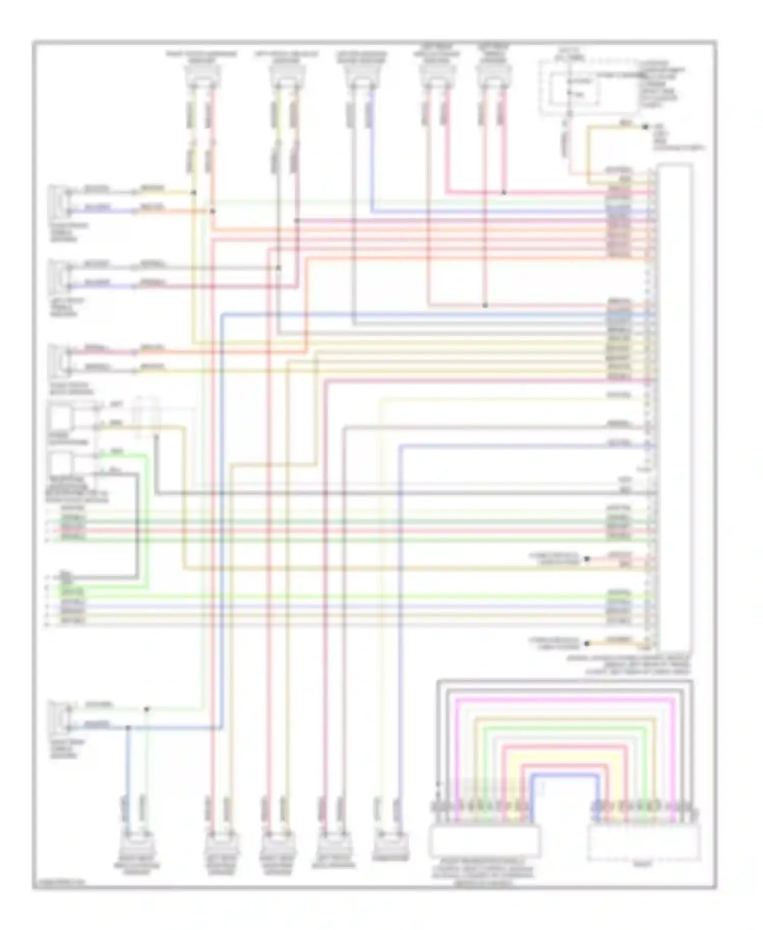 Wiring diagram left rear mid/low range speaker for Audi A4 B8 (2007-2012)