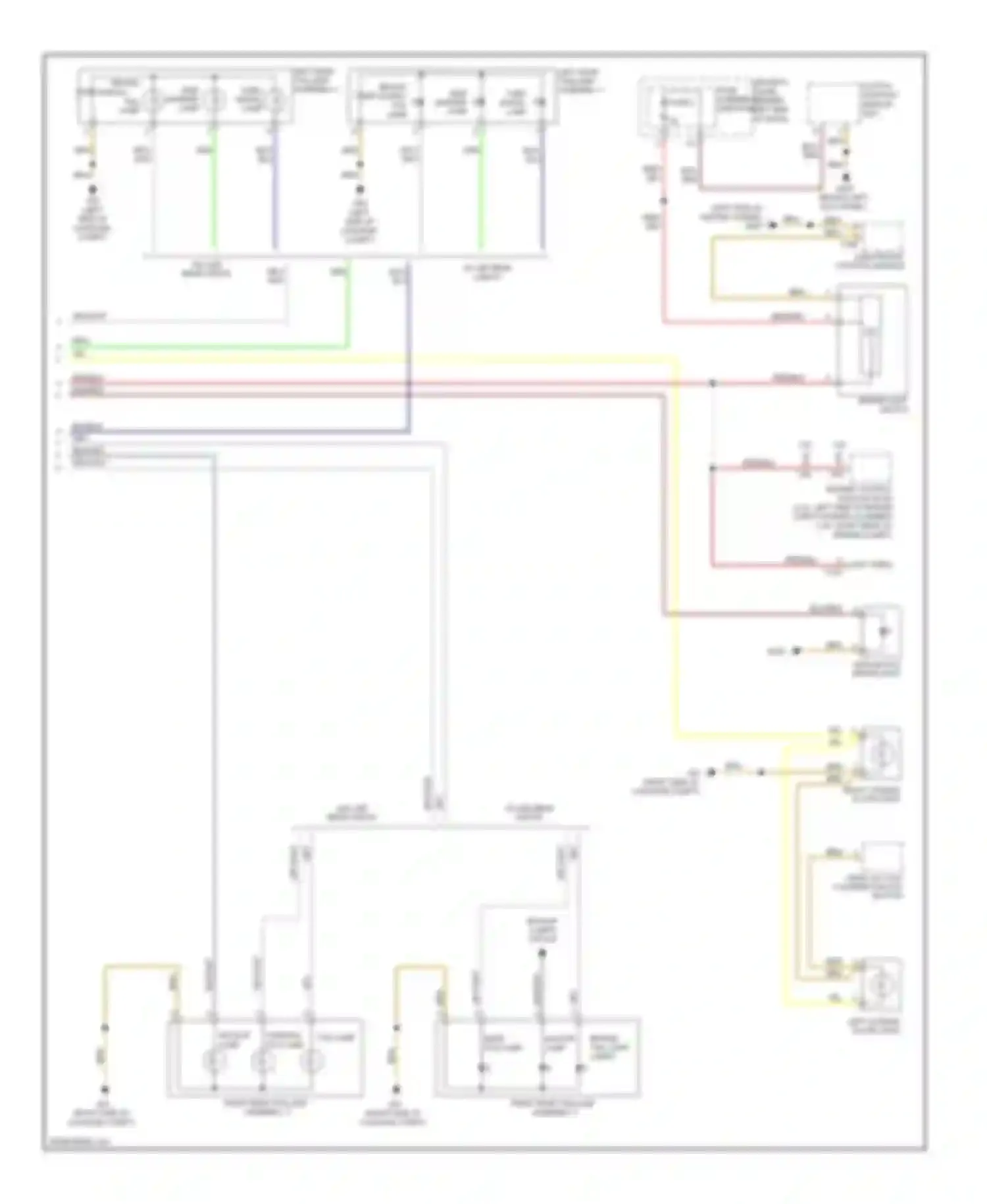 Wiring diagram backup lamps circuit for Audi A4 B8 (2007-2012)