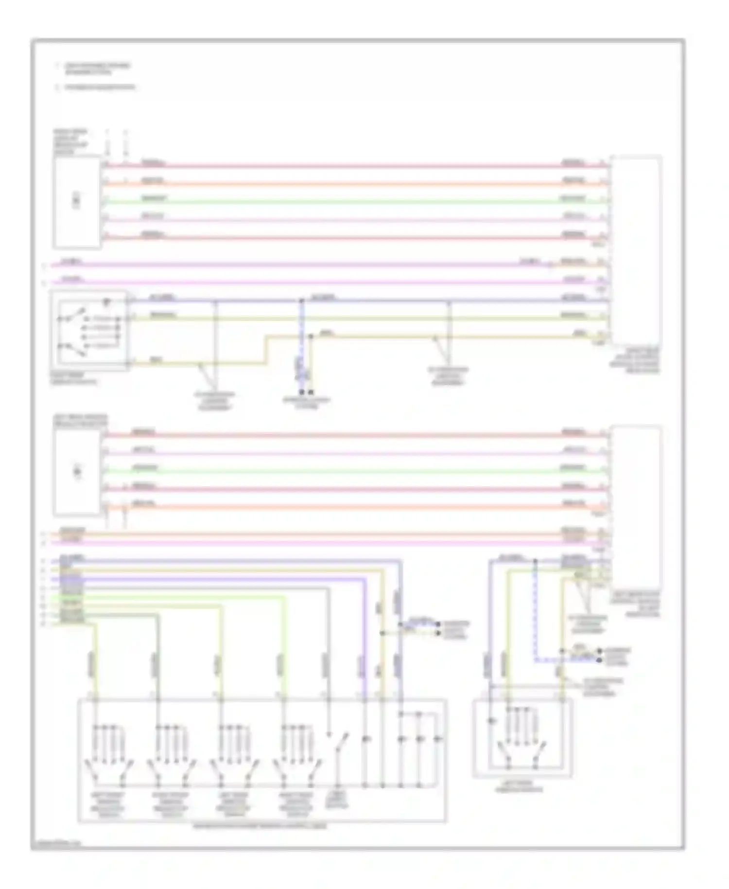 Wiring diagram left rear window regulator motor for Audi A4 B8 (2007-2012) (1 of 1)