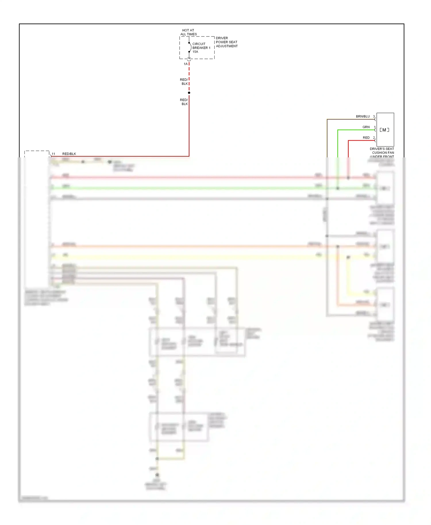 Audi A4 B8 (2007-2012) memory seat/steering column adjustment control module (under driver's seat) wiring diagram  (1 of 1)