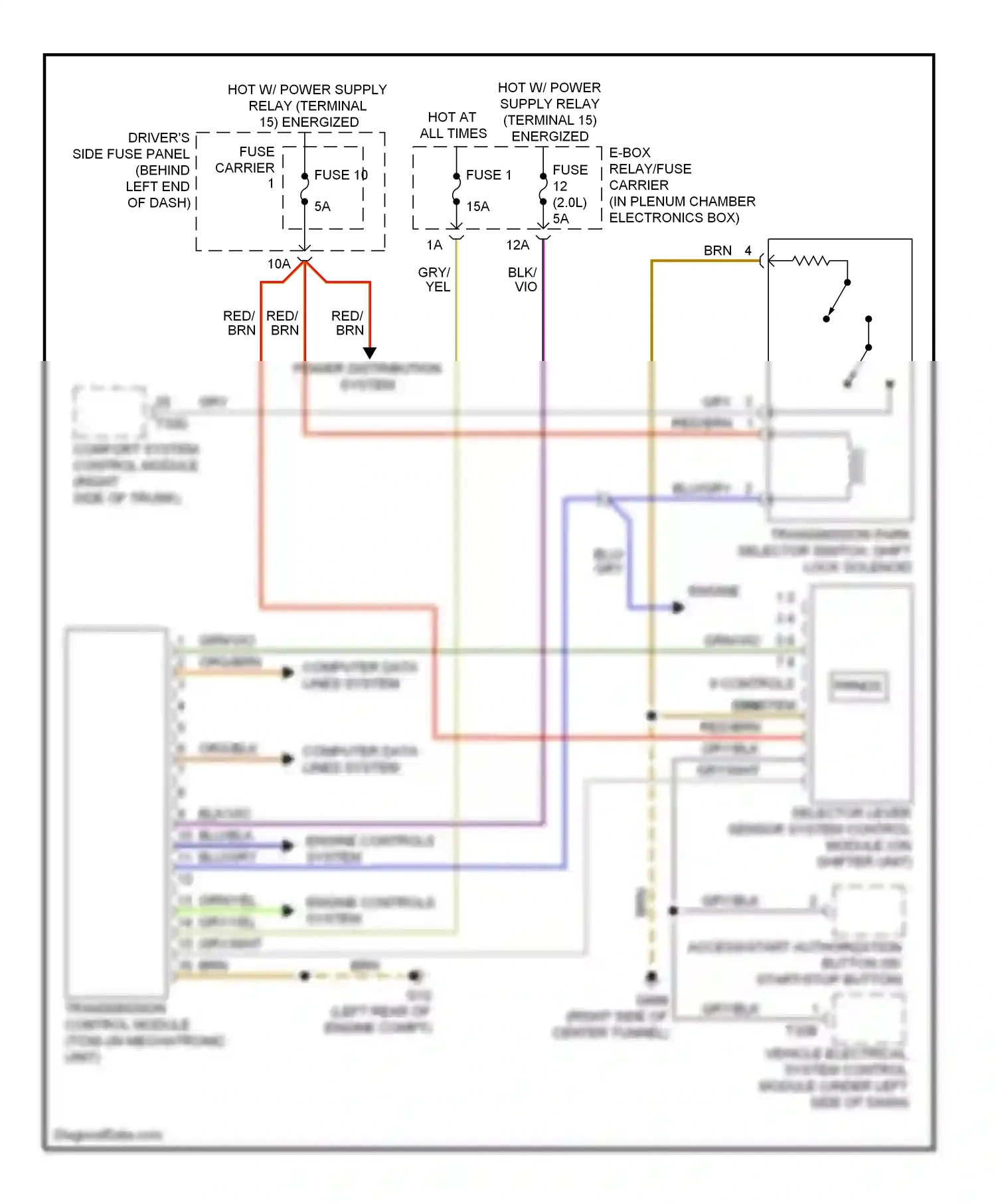 Audi A4 B8 (2007-2012) prnds wiring diagram  (1 of 5)
