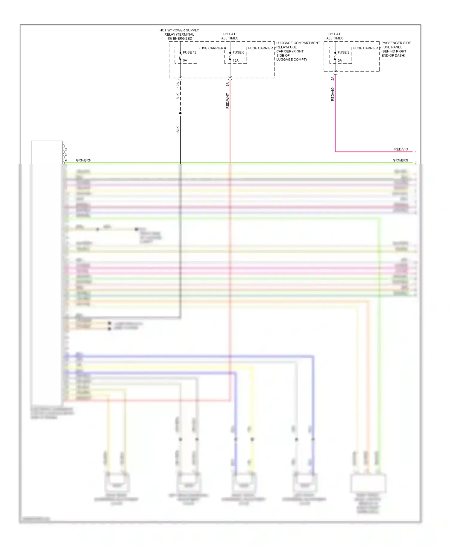 Audi A4 B8 (2007-2012) right front level control sensor (in right front wheelwell) wiring diagram  (1 of 1)