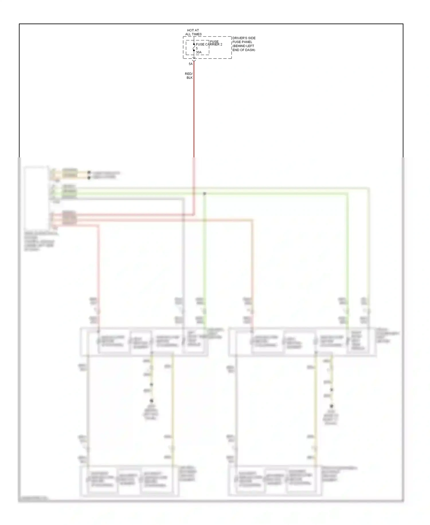 Audi A4 B8 (2007-2012) vehicle electrical system control module (under left side of dash) wiring diagram  (15 of 22)