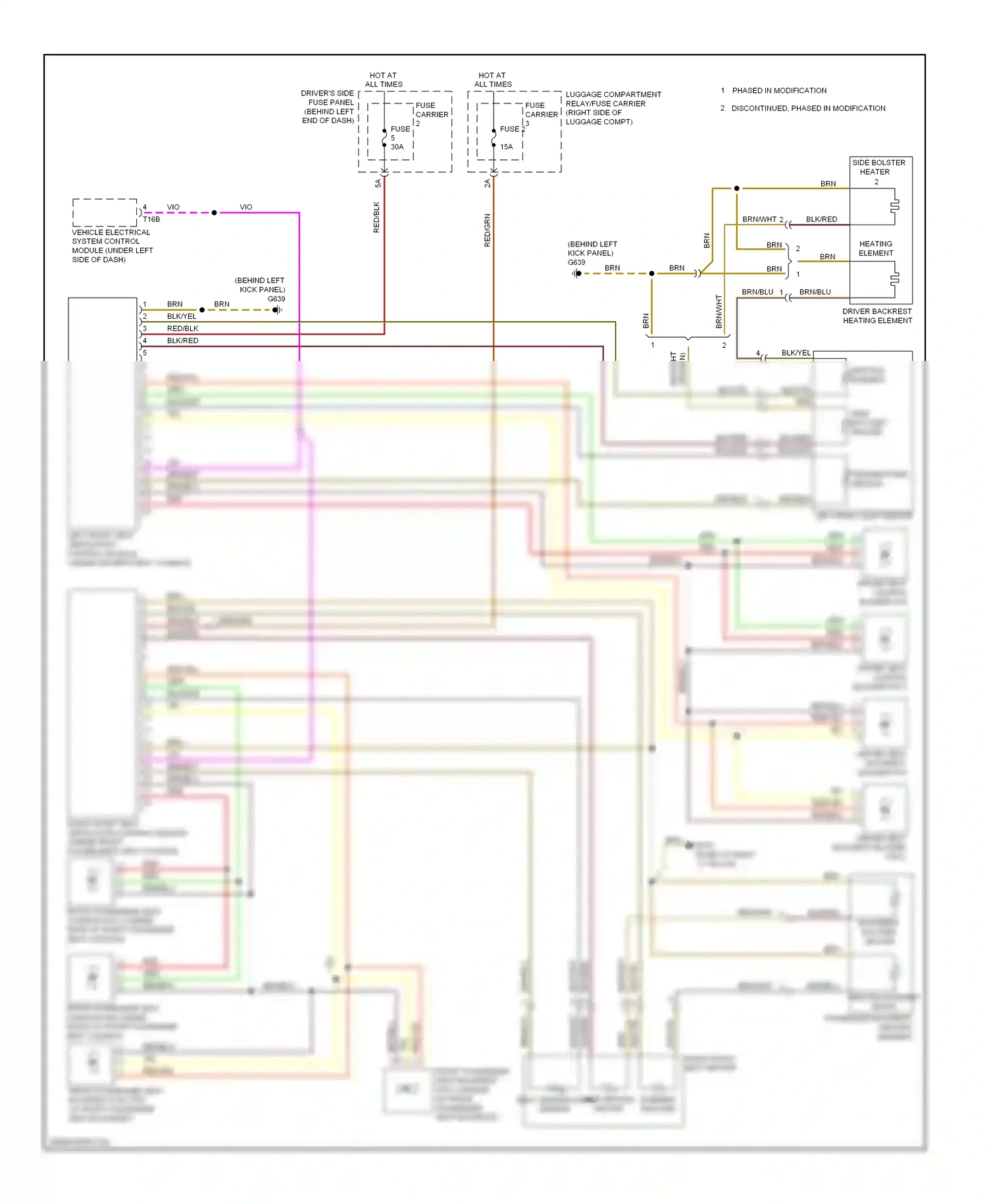 Audi A4 B8 (2007-2012) vehicle electrical system control module (under left side of dash) wiring diagram  (14 of 22)