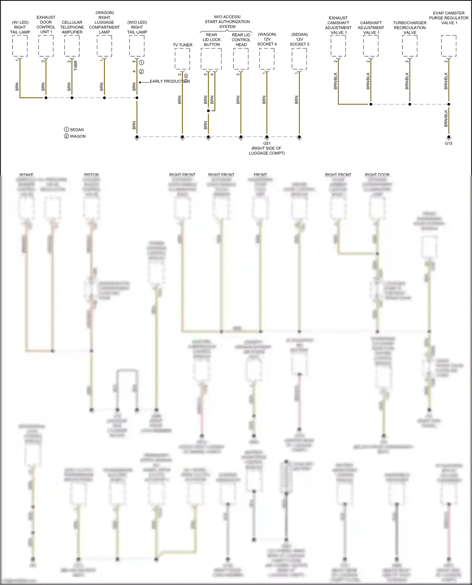 Car Wiring Diagrams for A4 Audi B9 facelift (2019-2024): Ground distribution circuit (5 of 7)