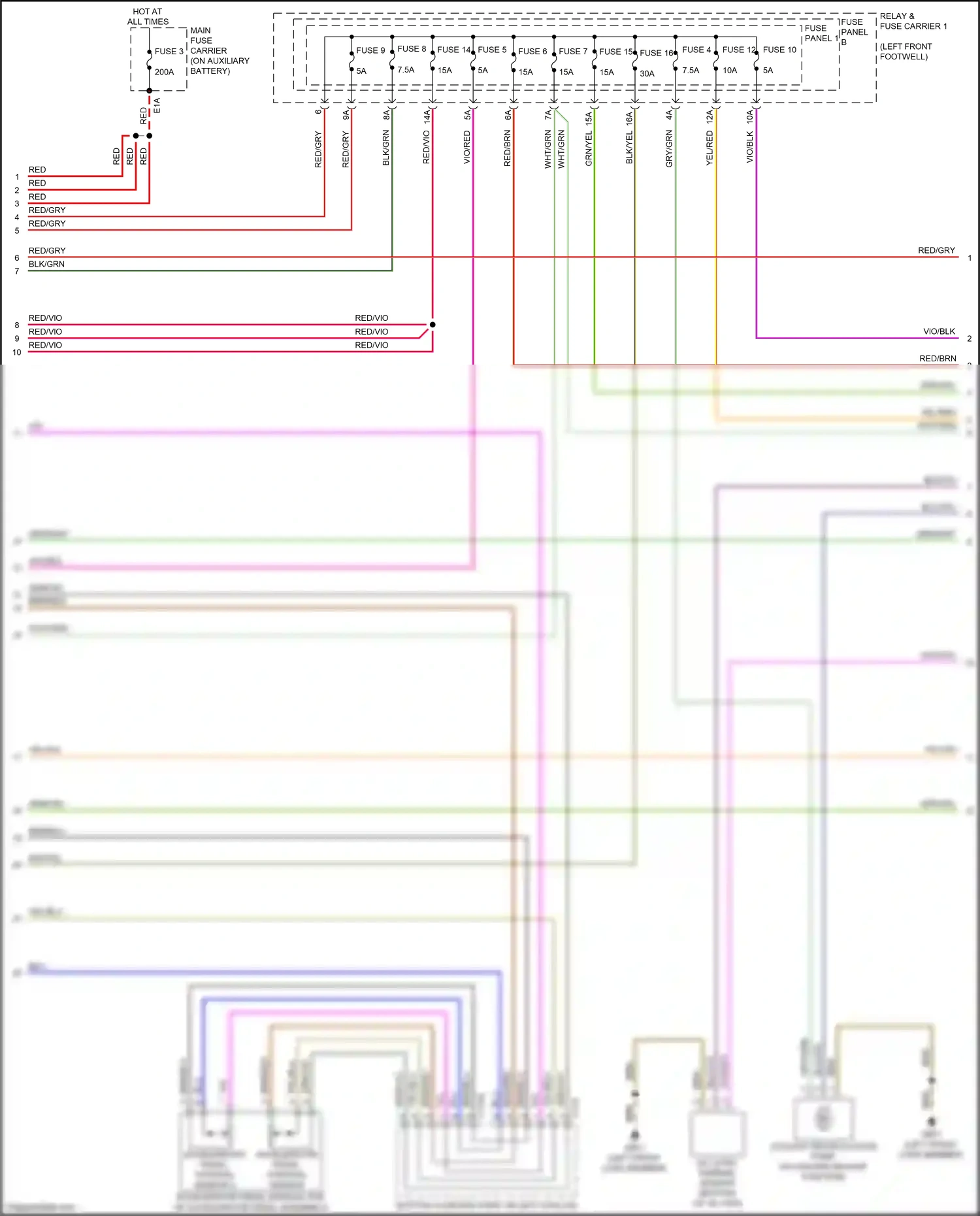 Wiring diagram accelerator pedal position sensor 2 for Audi A4 B9 facelift (2019-2024) (2 of 2)