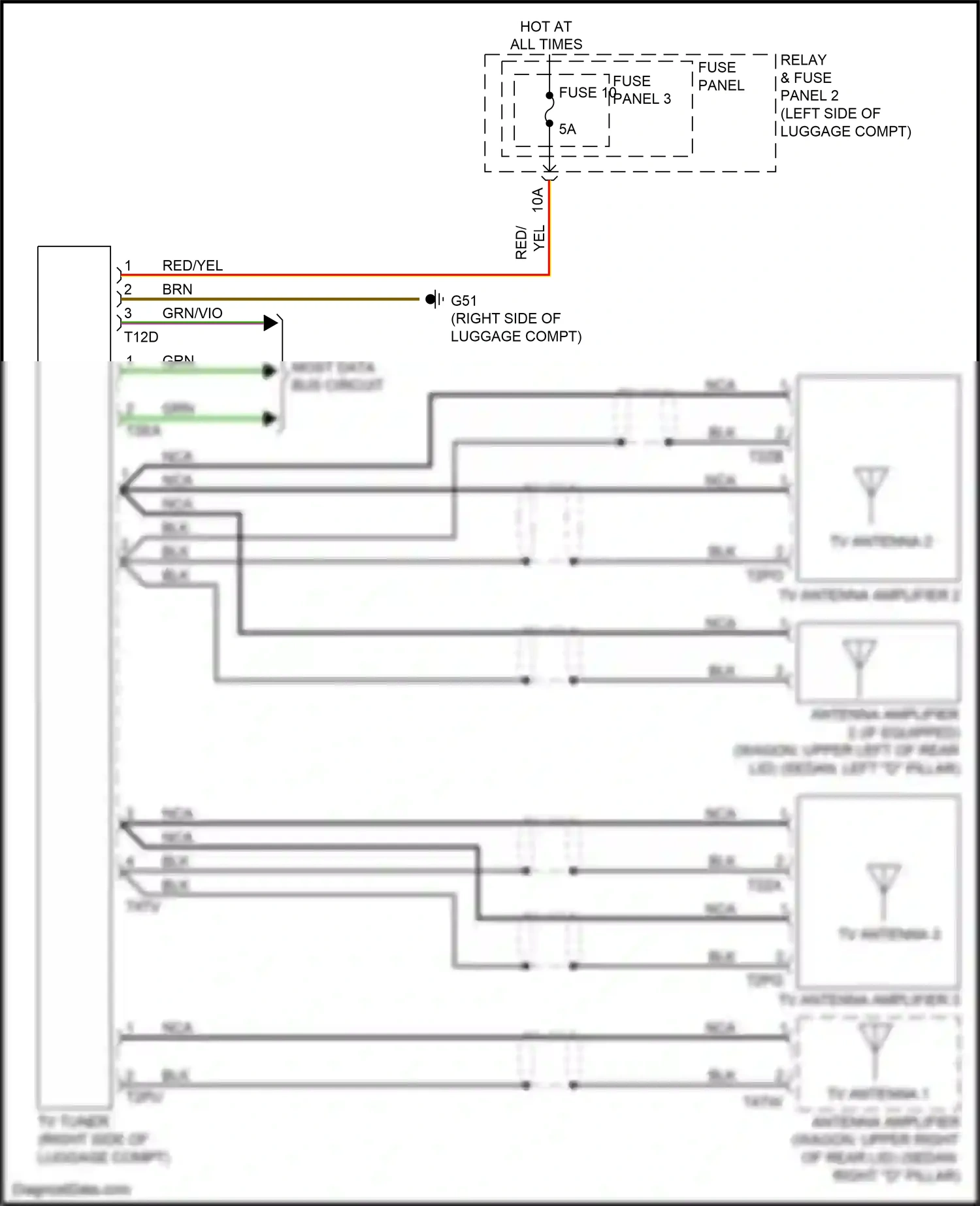 Wiring diagram antenna amplifier for Audi A4 B9 facelift (2019-2024) (6 of 6)