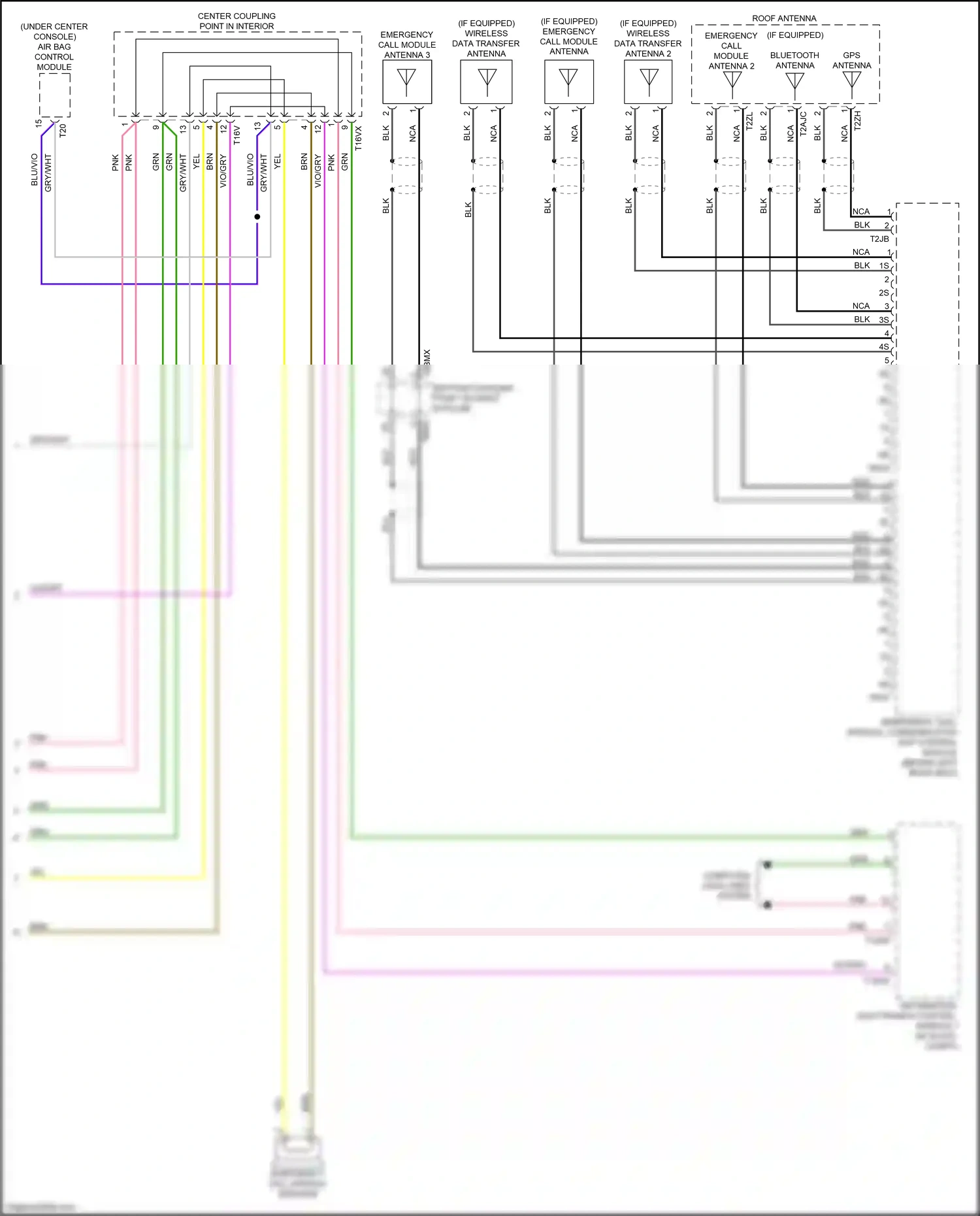 Wiring diagram bottom coupling point on right a-pillar for Audi A4 B9 facelift (2019-2024) (1 of 6)