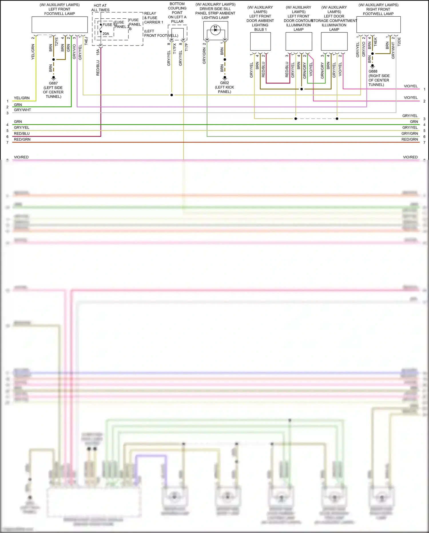 Wiring diagram brn/yel for Audi A4 B9 facelift (2019-2024) (12 of 28)