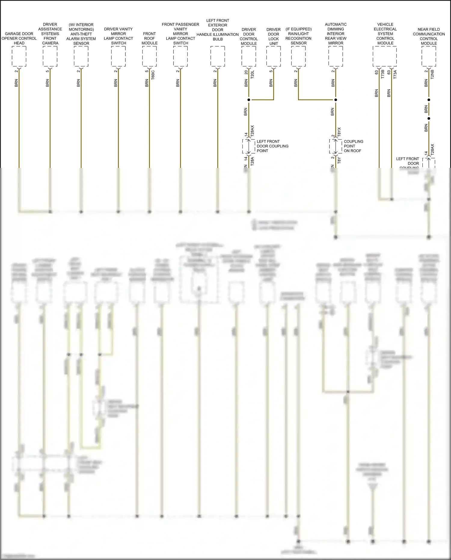 Wiring diagram driver door lock unit for Audi A4 B9 facelift (2019-2024) (4 of 5)