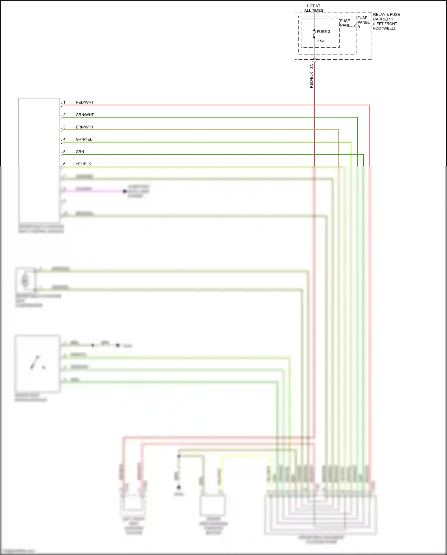 Audi A4 B9 facelift (2019-2024) driver side massage function button wiring diagram  (5 of 5)