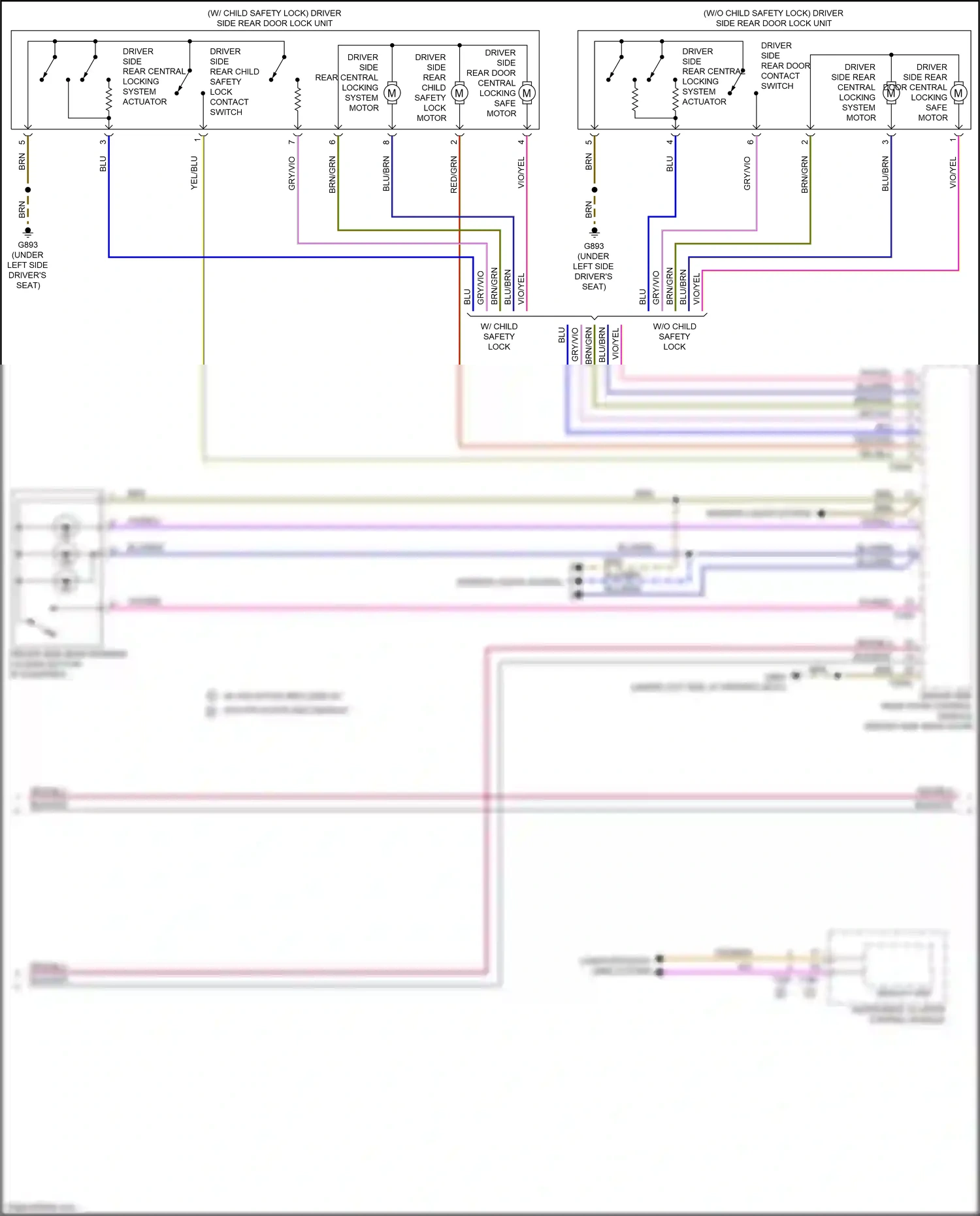 Wiring diagram driver side rear door control module for Audi A4 B9 facelift (2019-2024) (2 of 7)