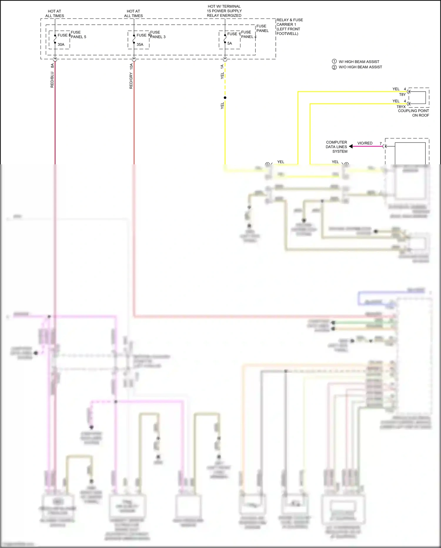 Wiring diagram engine coolant level sensor for Audi A4 B9 facelift (2019-2024) (1 of 6)