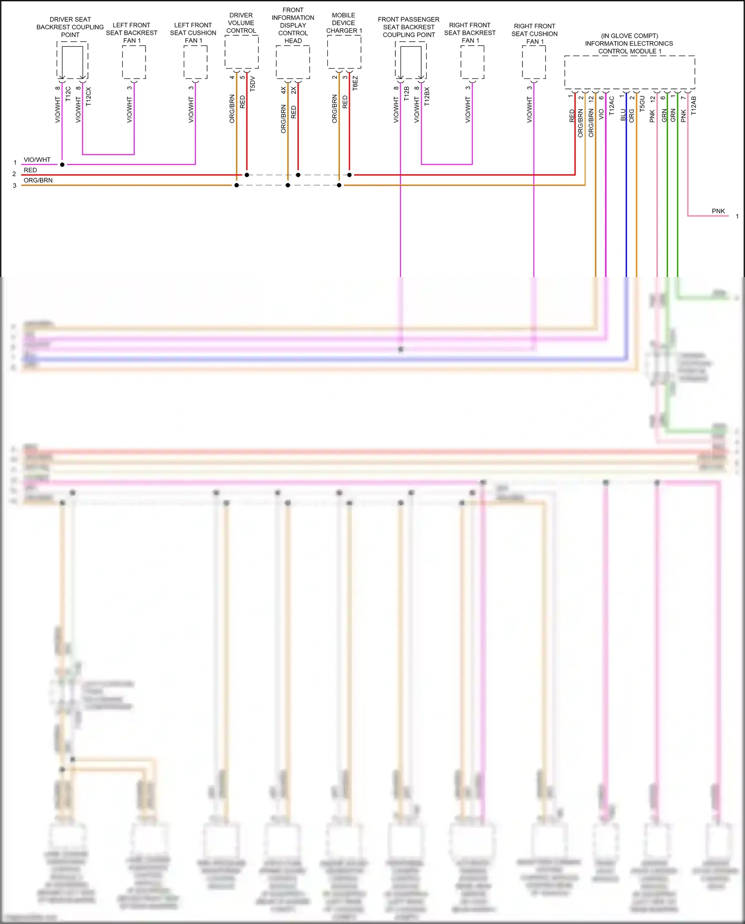 Wiring diagram front passenger seat backrest coupling point for Audi A4 B9 facelift (2019-2024) (2 of 11)