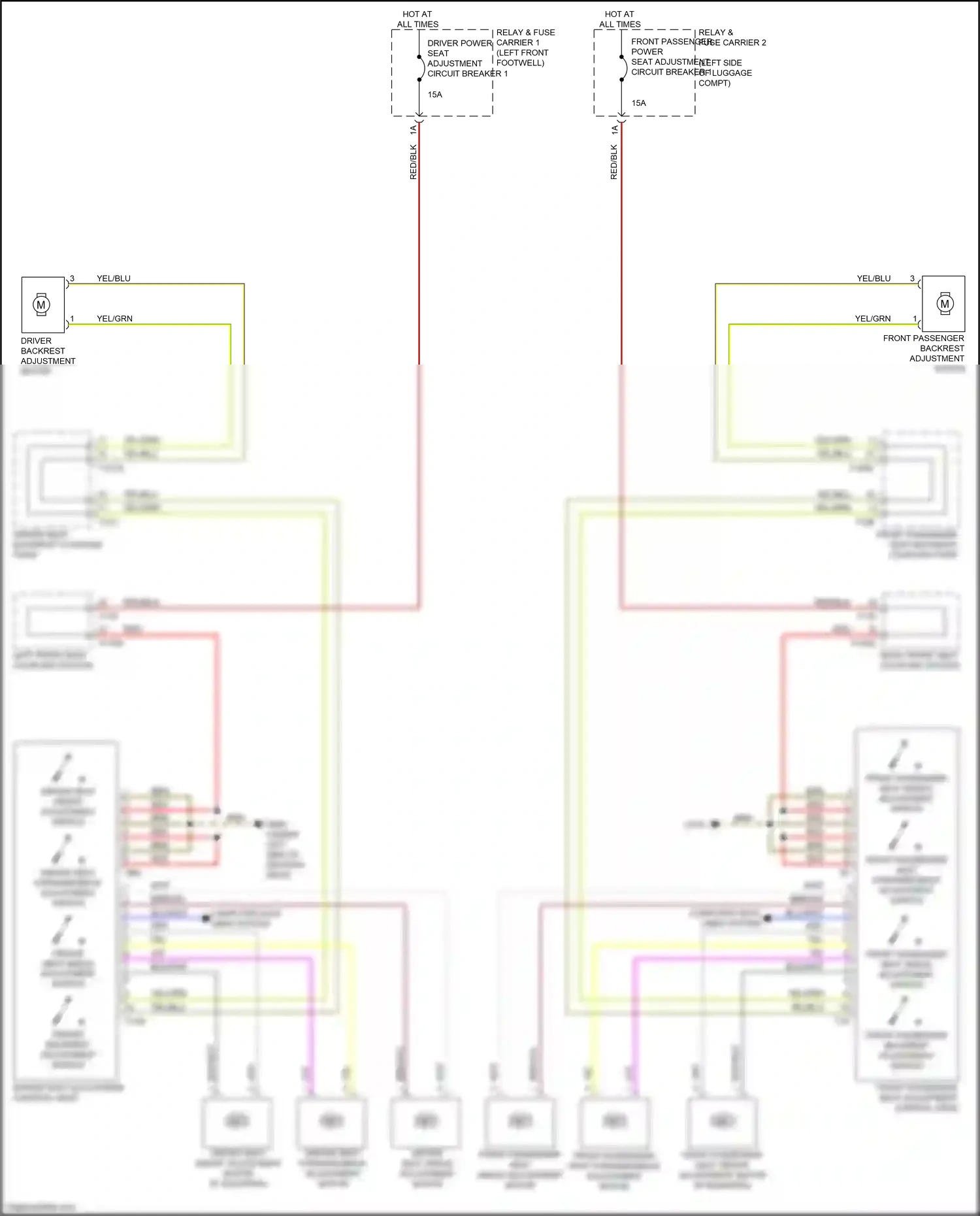 Wiring diagram front passenger seat height adjustment switch for Audi A4 B9 facelift (2019-2024) (1 of 1)