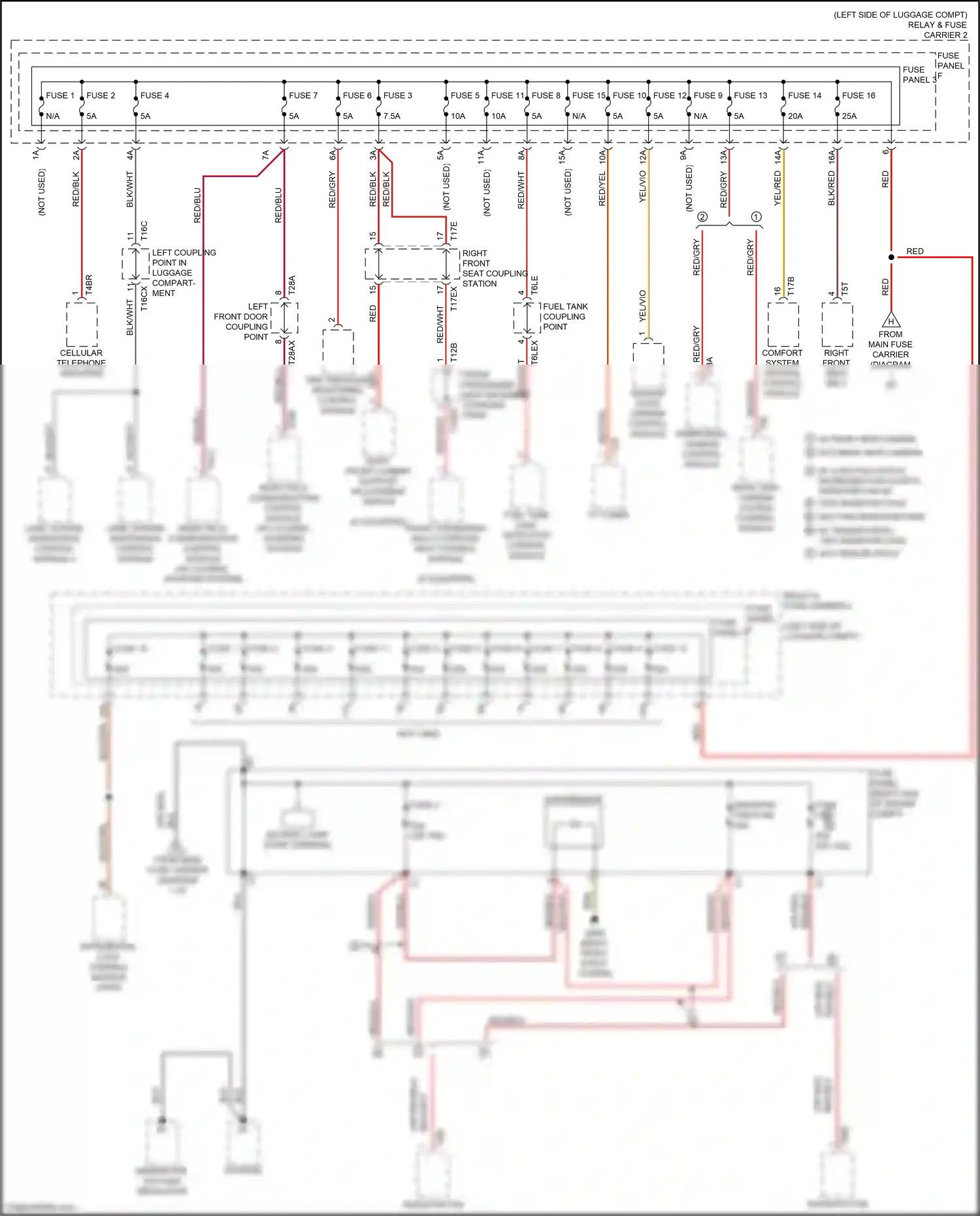 Wiring diagram fuse panel a for Audi A4 B9 facelift (2019-2024) (7 of 8)