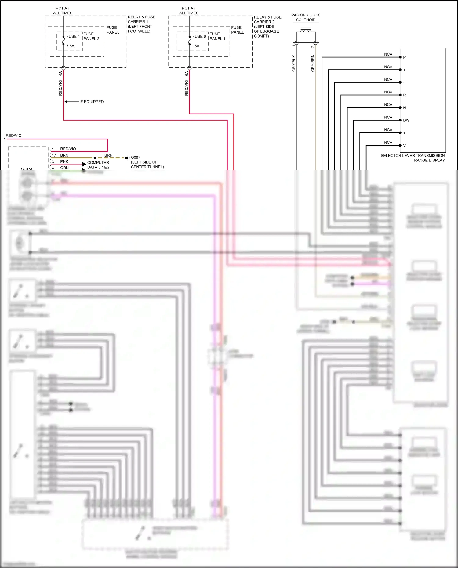 Wiring diagram fuse panel b for Audi A4 B9 facelift (2019-2024) (3 of 73)