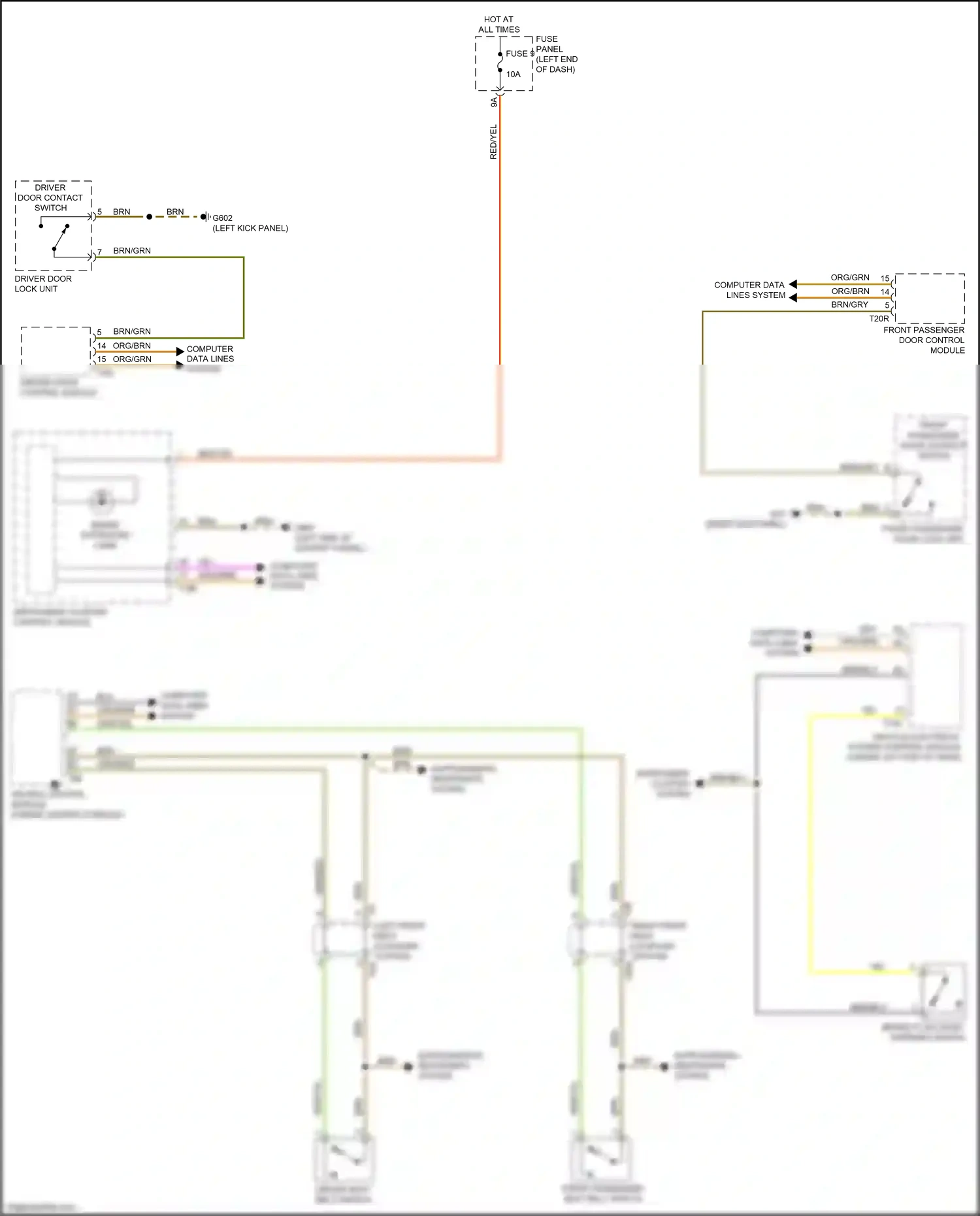 Wiring diagram instrument cluster system for Audi A4 B9 facelift (2019-2024) (2 of 5)