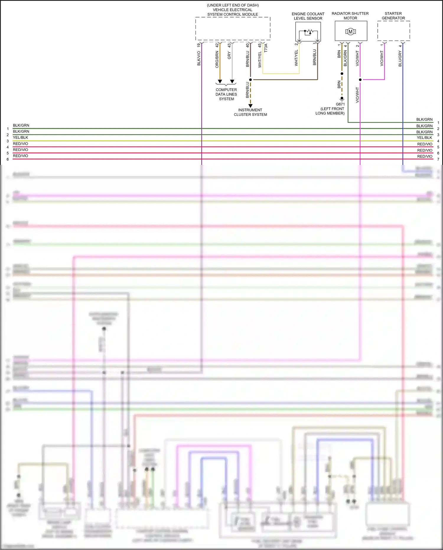 Wiring diagram radiator shutter motor for Audi A4 B9 facelift (2019-2024) (1 of 1)