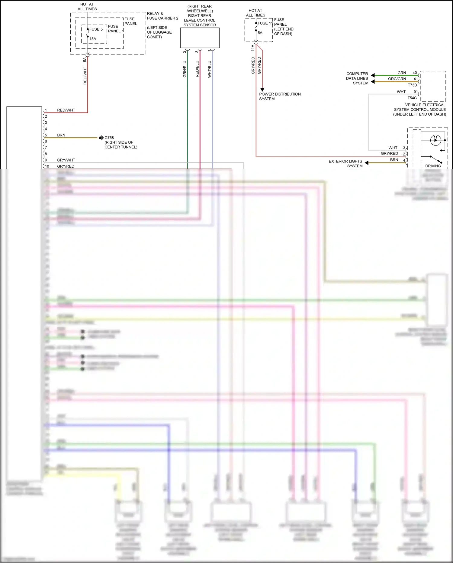 Wiring diagram right front level control system sensor for Audi A4 B9 facelift (2019-2024) (1 of 1)