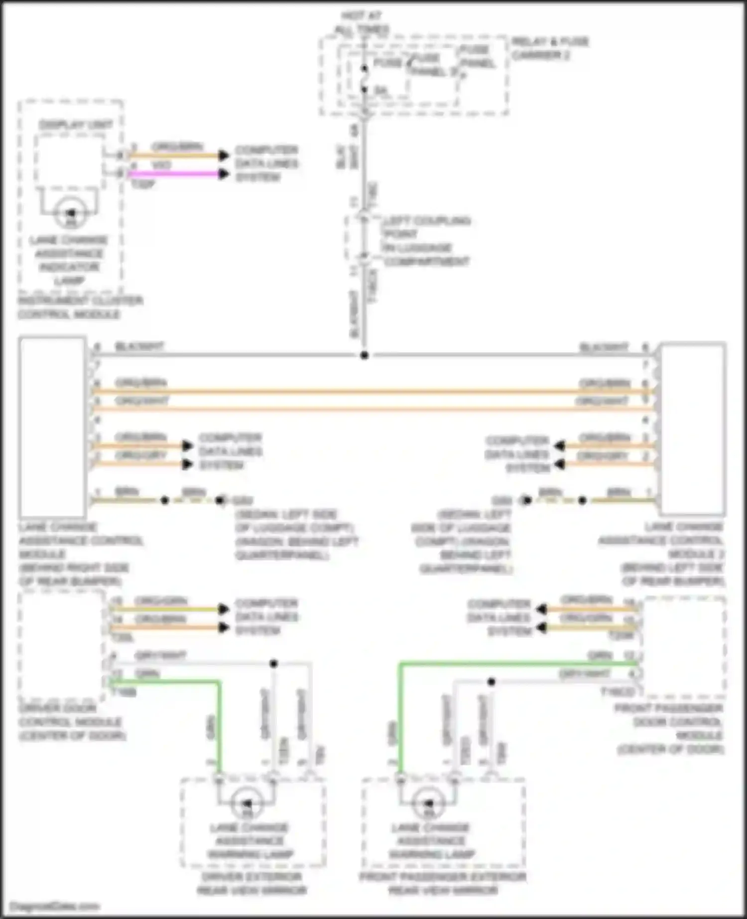A4 Audi B9 (2015-2020): Lane change assistance circuit