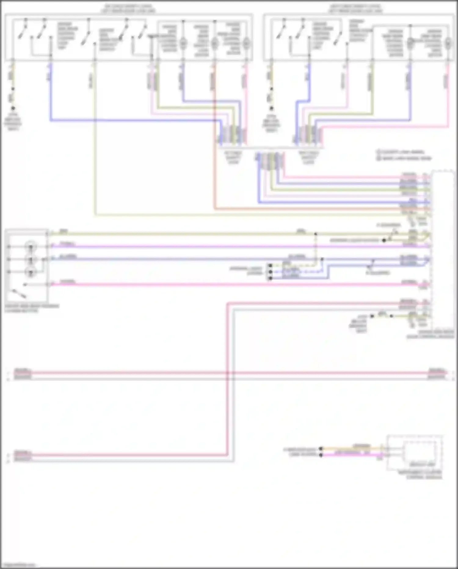Wiring diagram driver side rear door contact switch for Audi A4 B9 (2015-2020) (2 of 3)