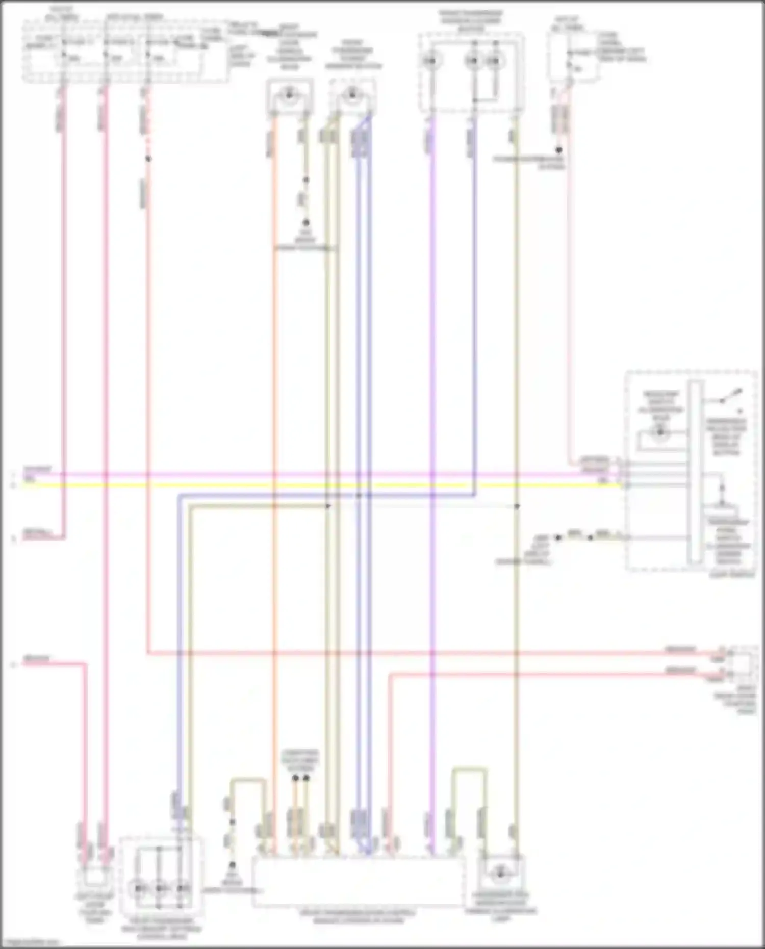 Wiring diagram front passenger interior locking button for Audi A4 B9 (2015-2020) (2 of 3)