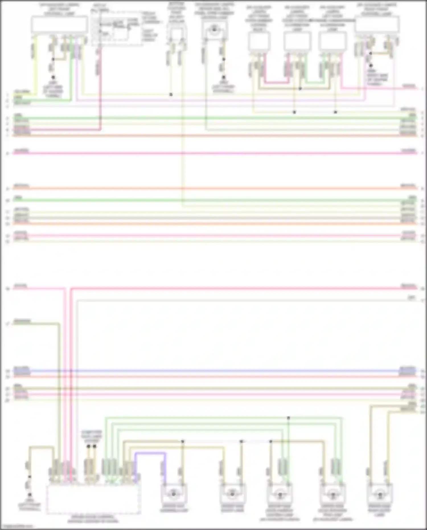 Wiring diagram left door storage compartment illumination lamp for Audi A4 B9 (2015-2020) (2 of 2)