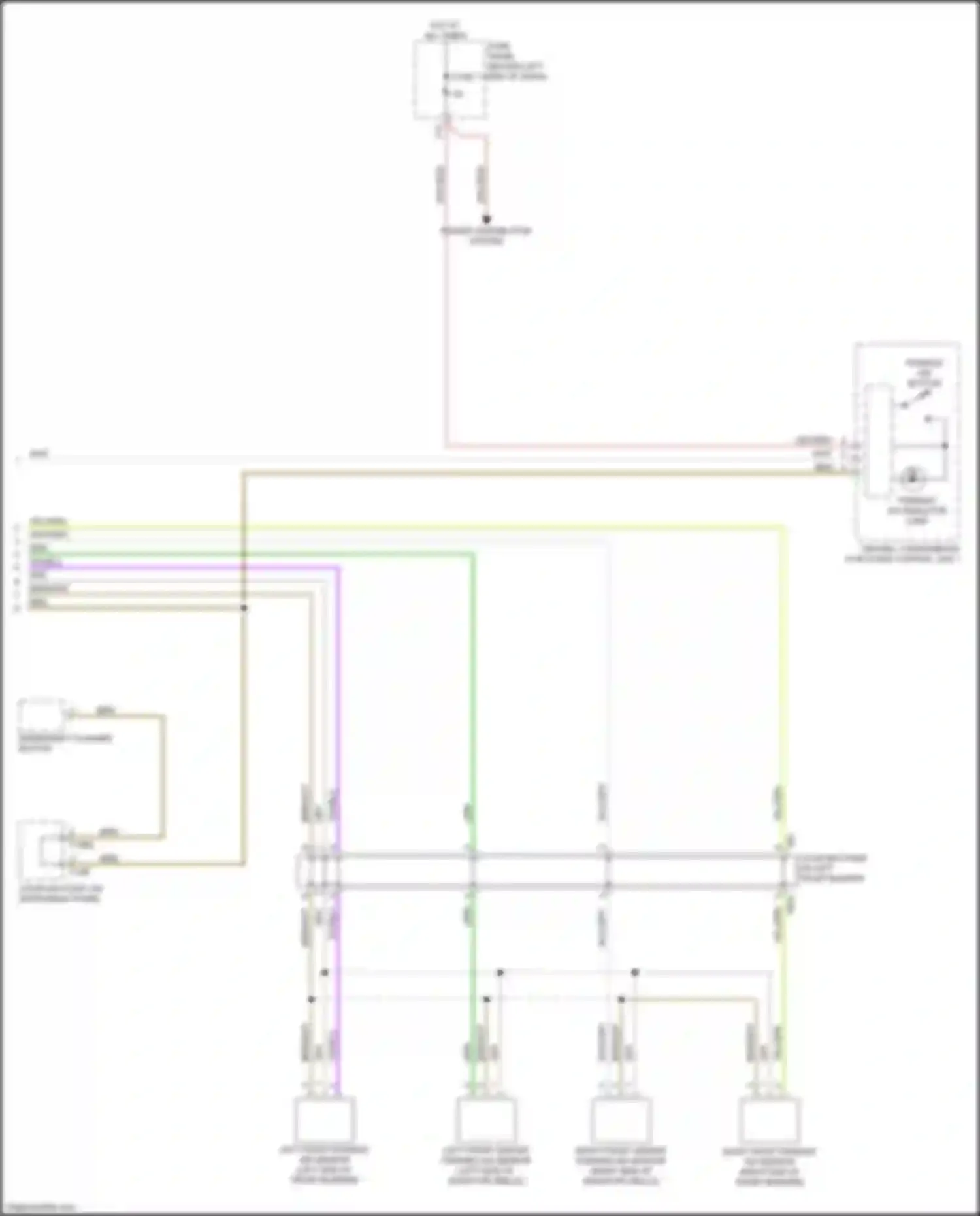 Wiring diagram left front parking aid sensor for Audi A4 B9 (2015-2020) (1 of 2)