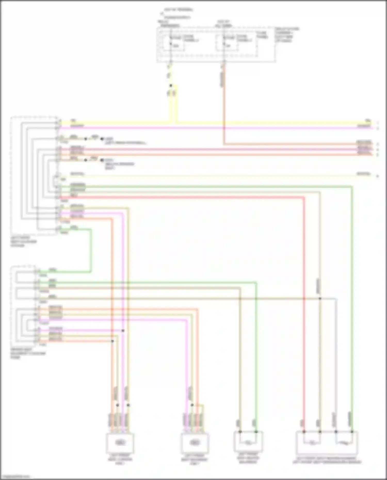 Wiring diagram left front seat cushion fan 1 for Audi A4 B9 (2015-2020) (2 of 3)