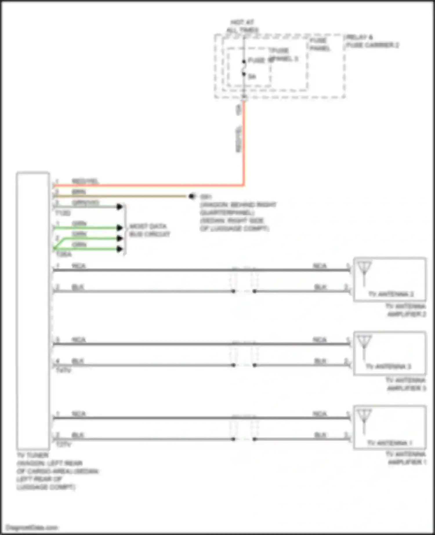 Wiring diagram most data bus circuit for Audi A4 B9 (2015-2020) (8 of 8)