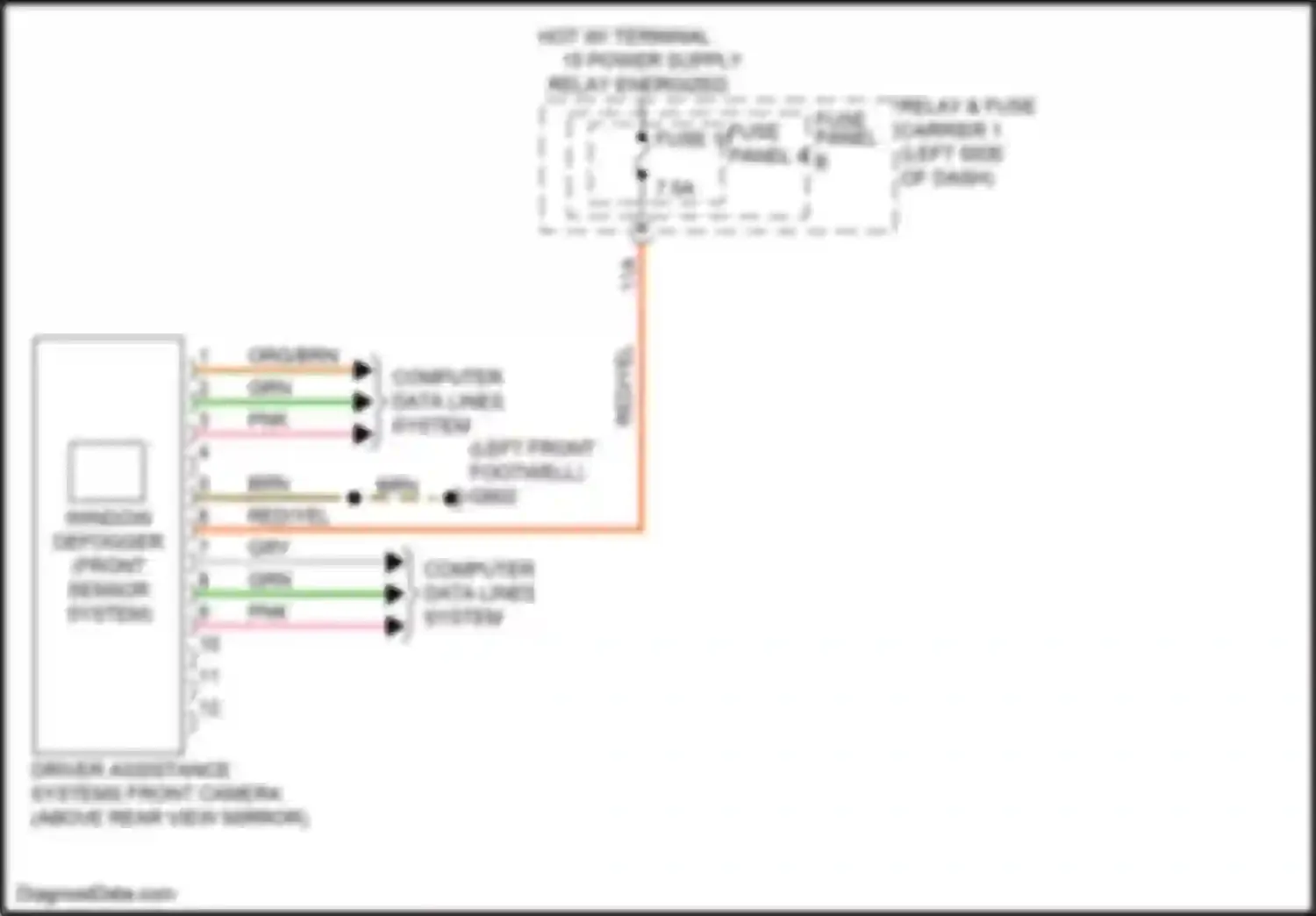 Wiring diagram relay & fuse carrier 1 for Audi A4 B9 (2015-2020) (46 of 67)