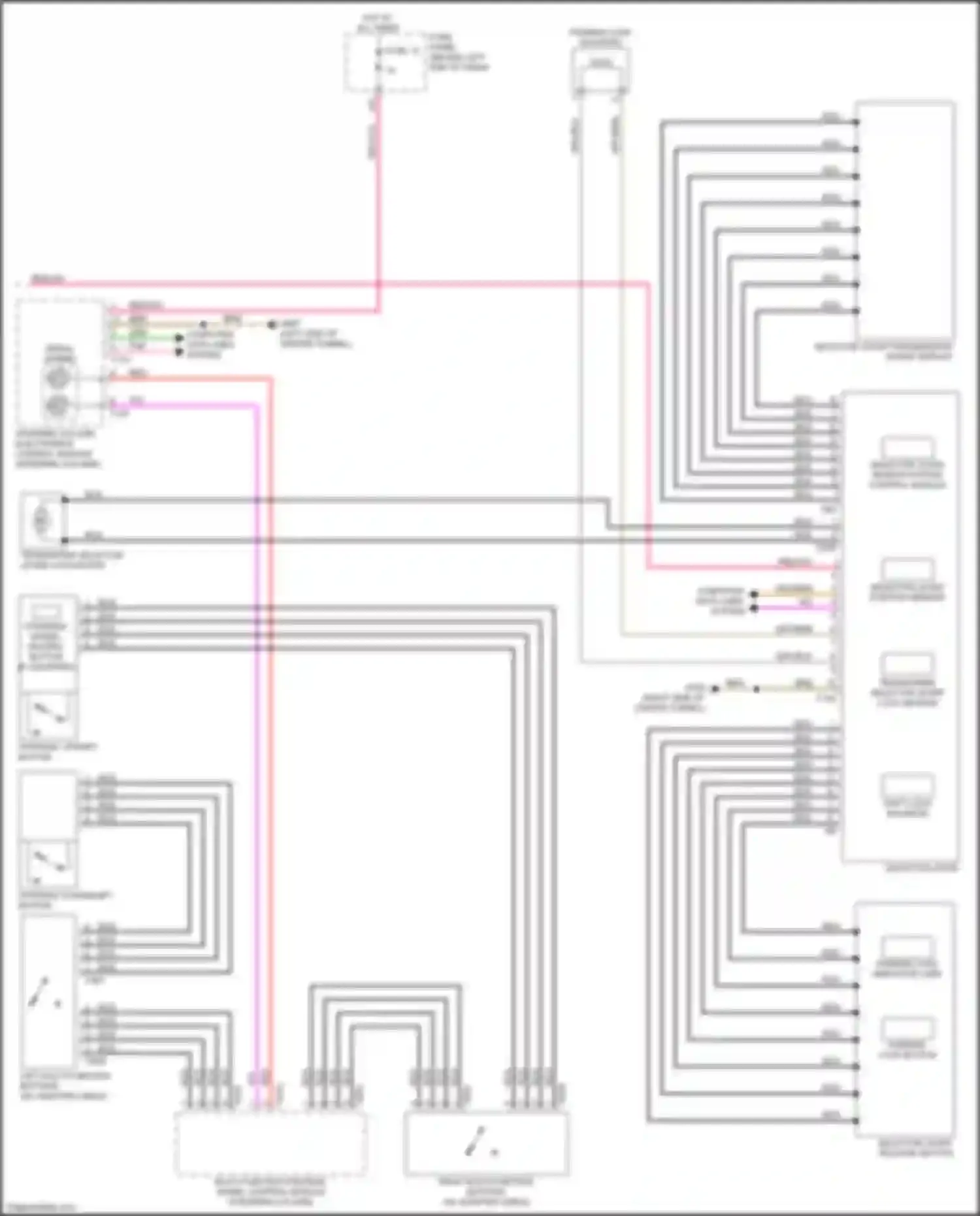Wiring diagram transverse selector lever lock motor for Audi A4 B9 (2015-2020) (1 of 2)