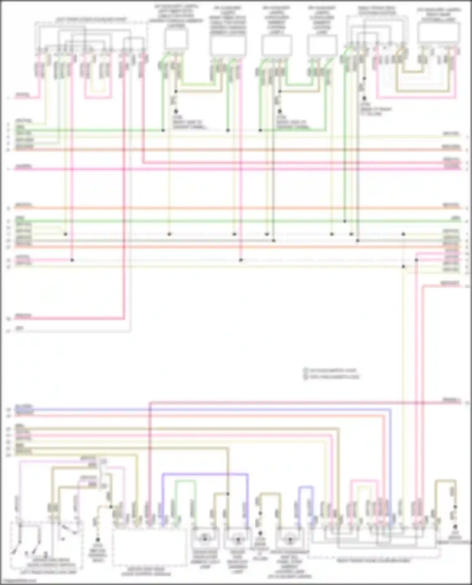 Wiring diagram w/ child safety lock w/o child safety lock for Audi A4 B9 (2015-2020) (1 of 1)