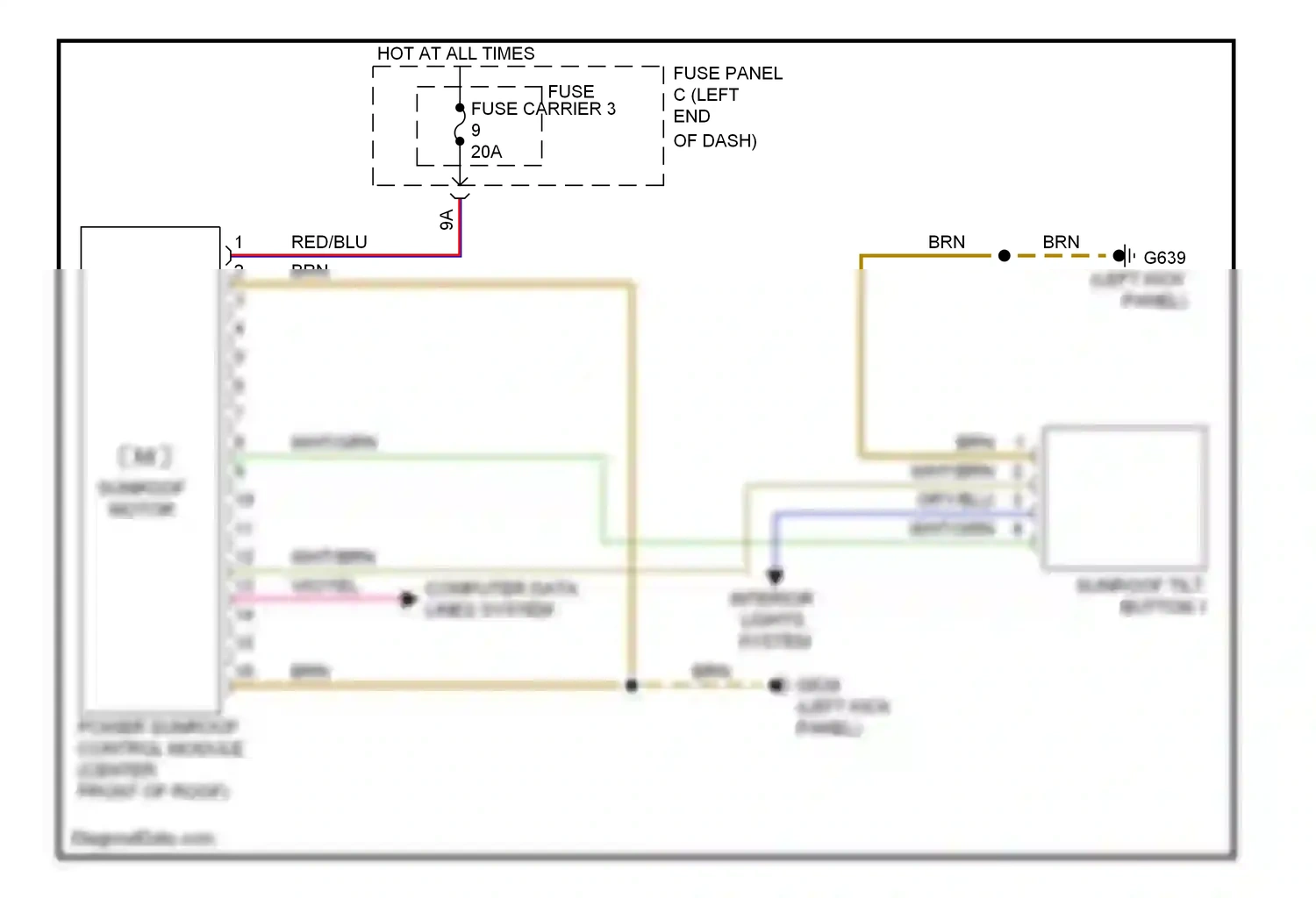 Audi A5 I facelift (2011-2016) (behind left kick panel) wiring diagram  (10 of 14)