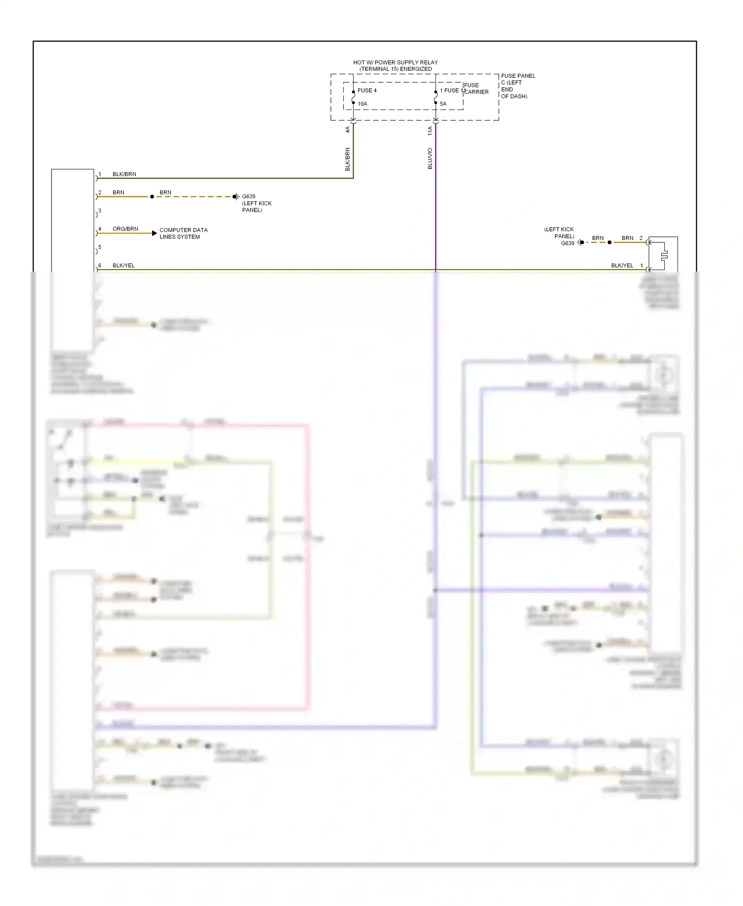Audi A5 I facelift (2011-2016) fuse panel c (left end wiring diagram  (2 of 3)